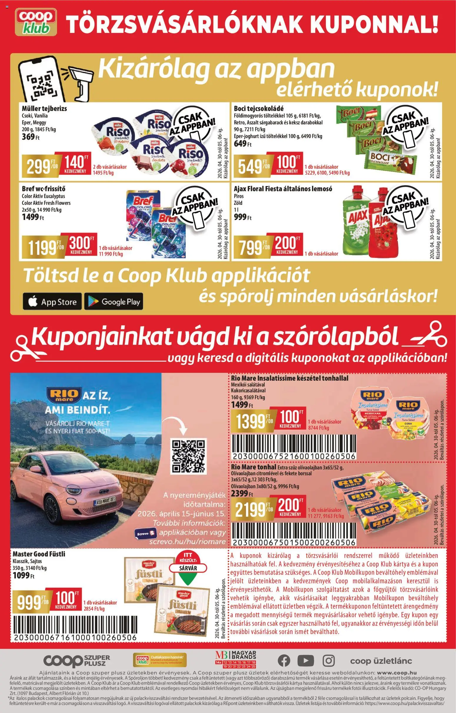 COOP akciós ujság - amely érvényes a következő dátumtól: 30.04.2026 | Oldal: 12 | Termékek: Tejberizs, Sárgabarack, Meggy, Keksz