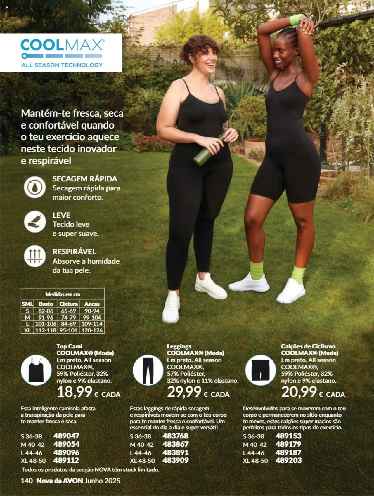 Catálogo Avon Campanha 6 │ válido de 01.06.2025 | Página: 140 | Produtos: Top, Calções, Camisola, Leggings