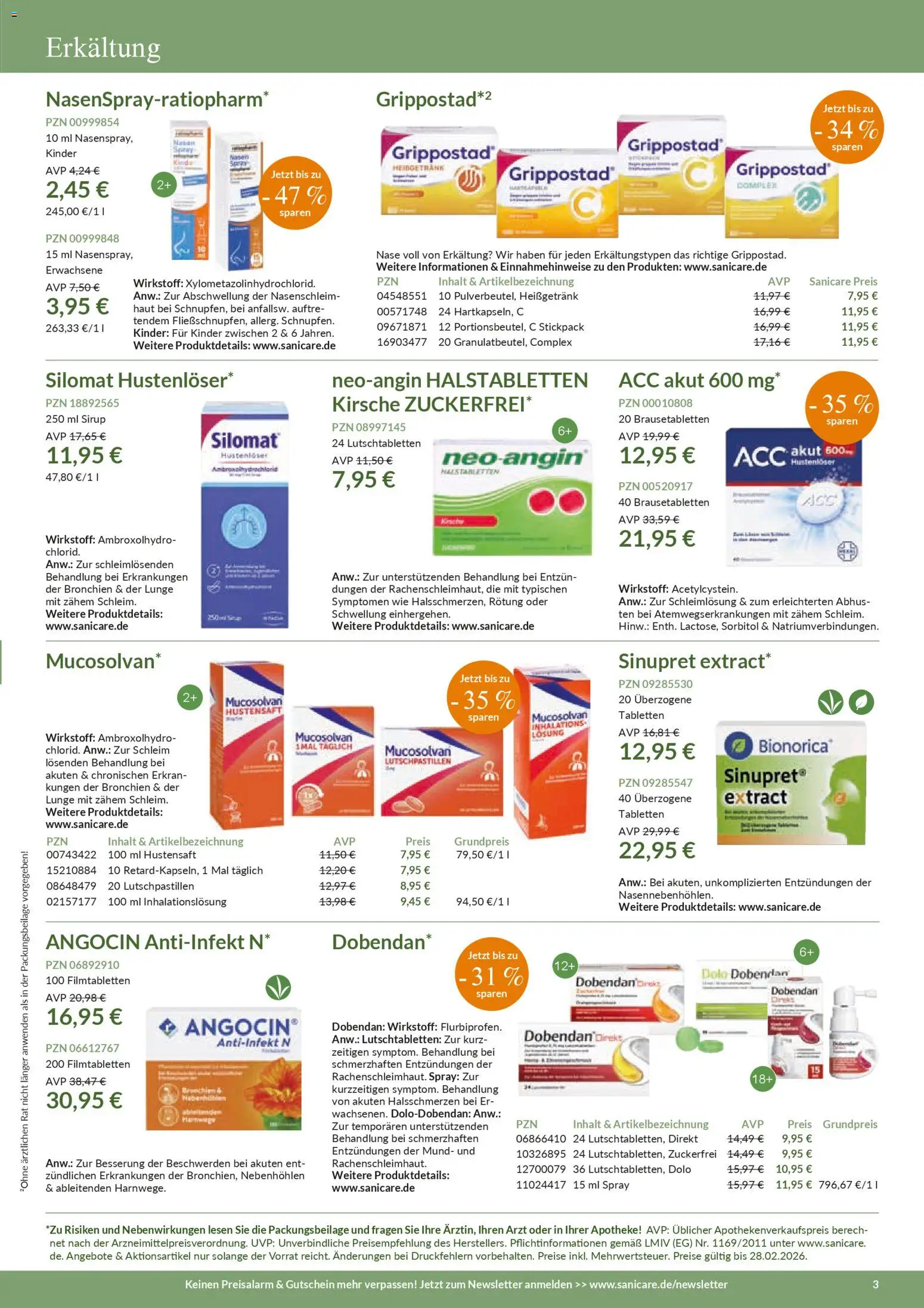 Sanicare Prospekt 	 – gültig ab 04.02.2026 | Seite: 3 | Produkte: Sirup