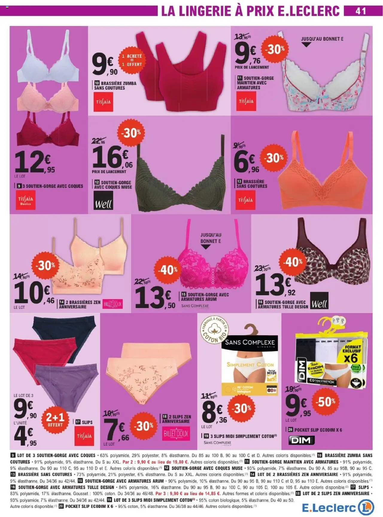  | Page: 41 | Produits: Bonnet, Coton, Soutien-gorge, Slips