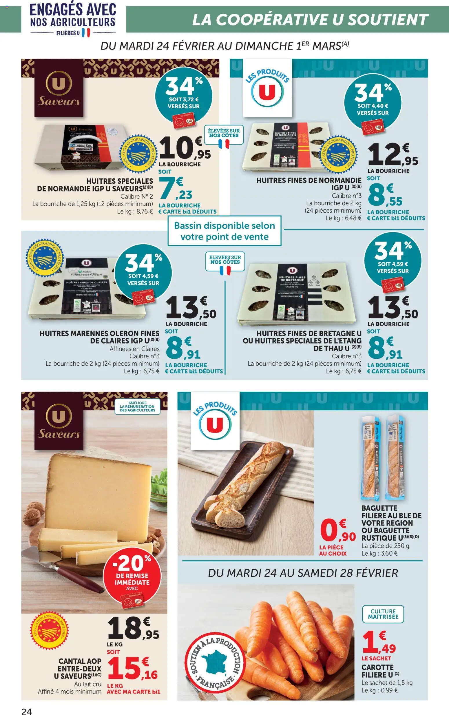 {H1} | Page: 24 | Produits: Noisette, Huîtres fines, Lait, Huîtres