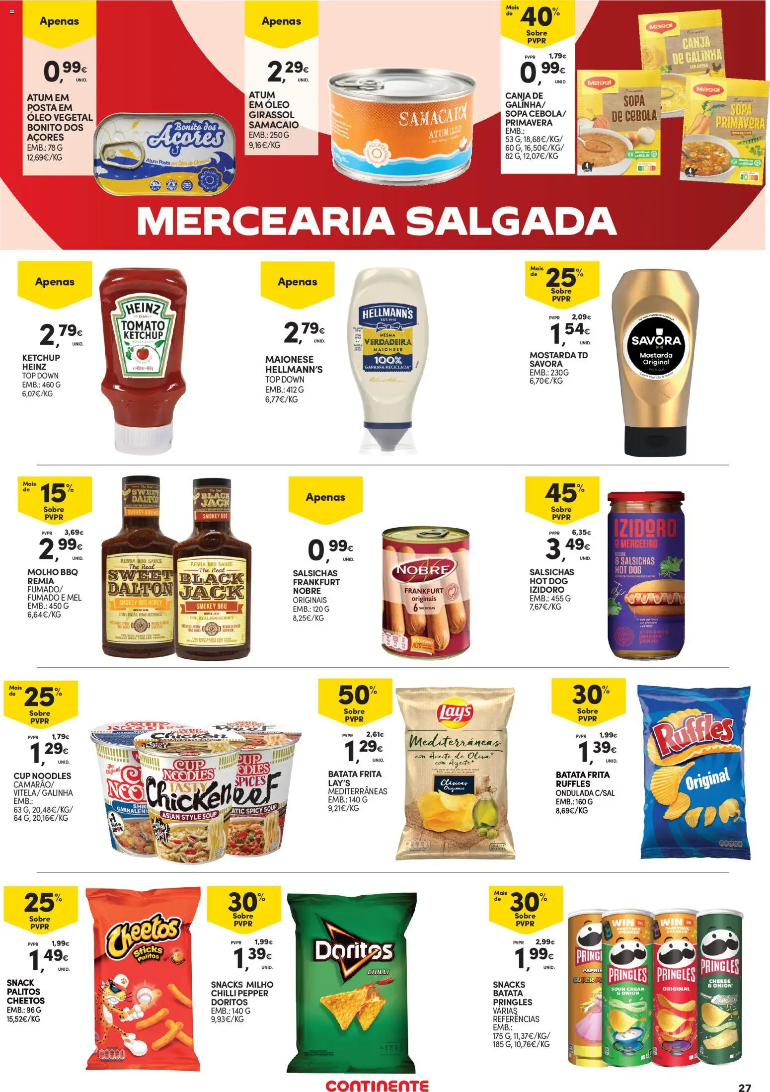 Continente - Açores │ válido de 13.11.2025 | Página: 27 | Produtos: Atum, Cebola, Ketchup, Milho