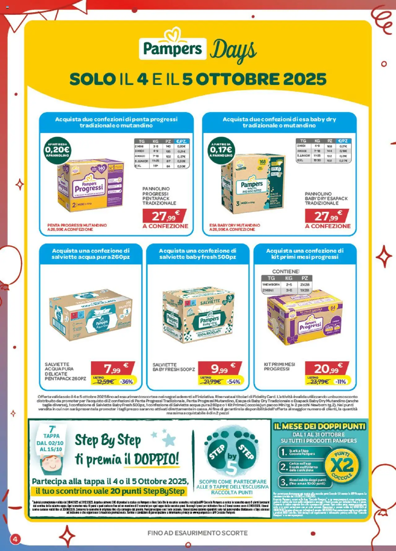 Volantino Bimbo store del 02.10.2025 | Pagina: 4 | Prodotti: Mutandine, Acqua, Pampers
