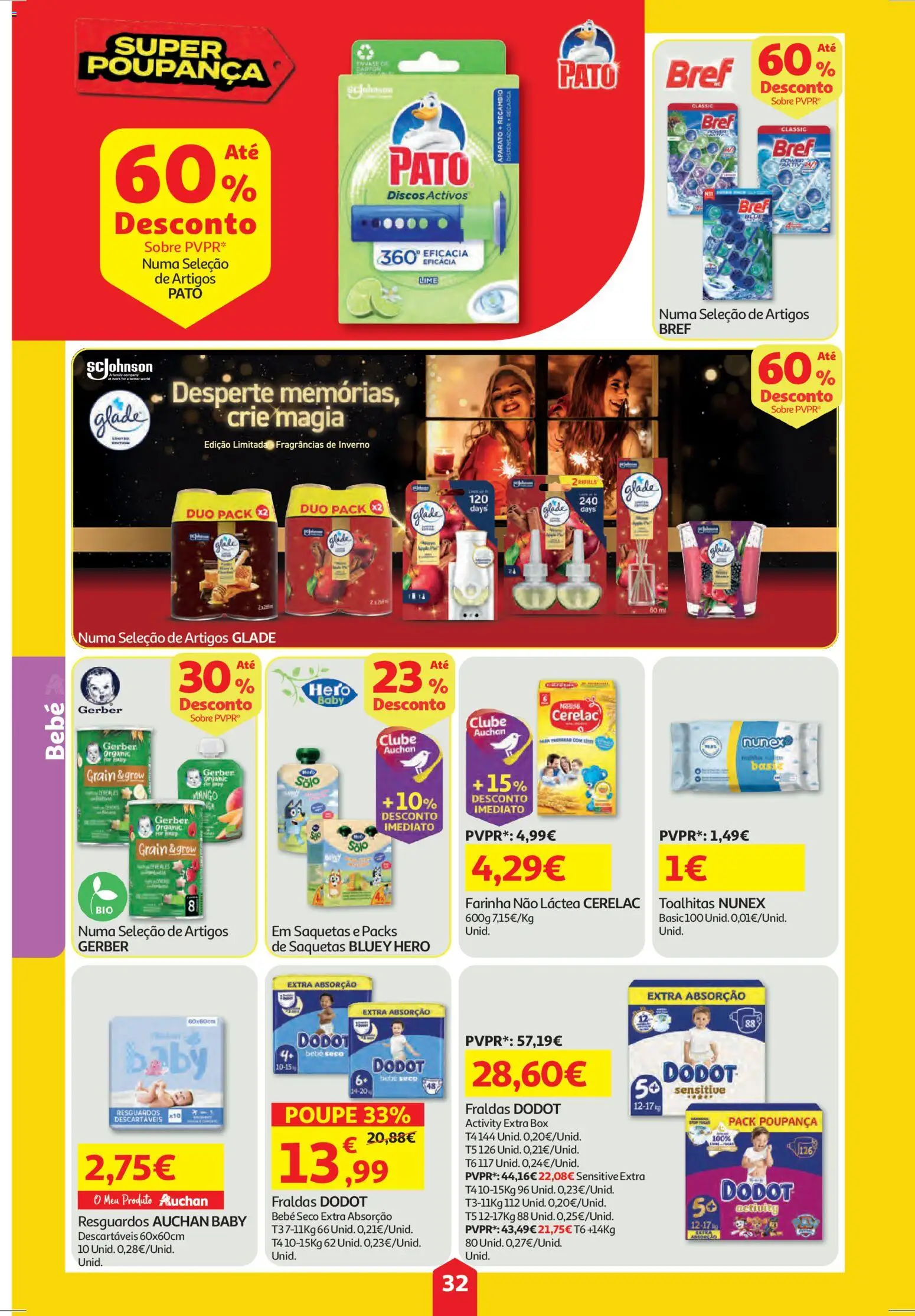 Auchan folheto │ válido de 11.12.2025 | Página: 32 | Produtos: Fraldas, Fraldas dodot
