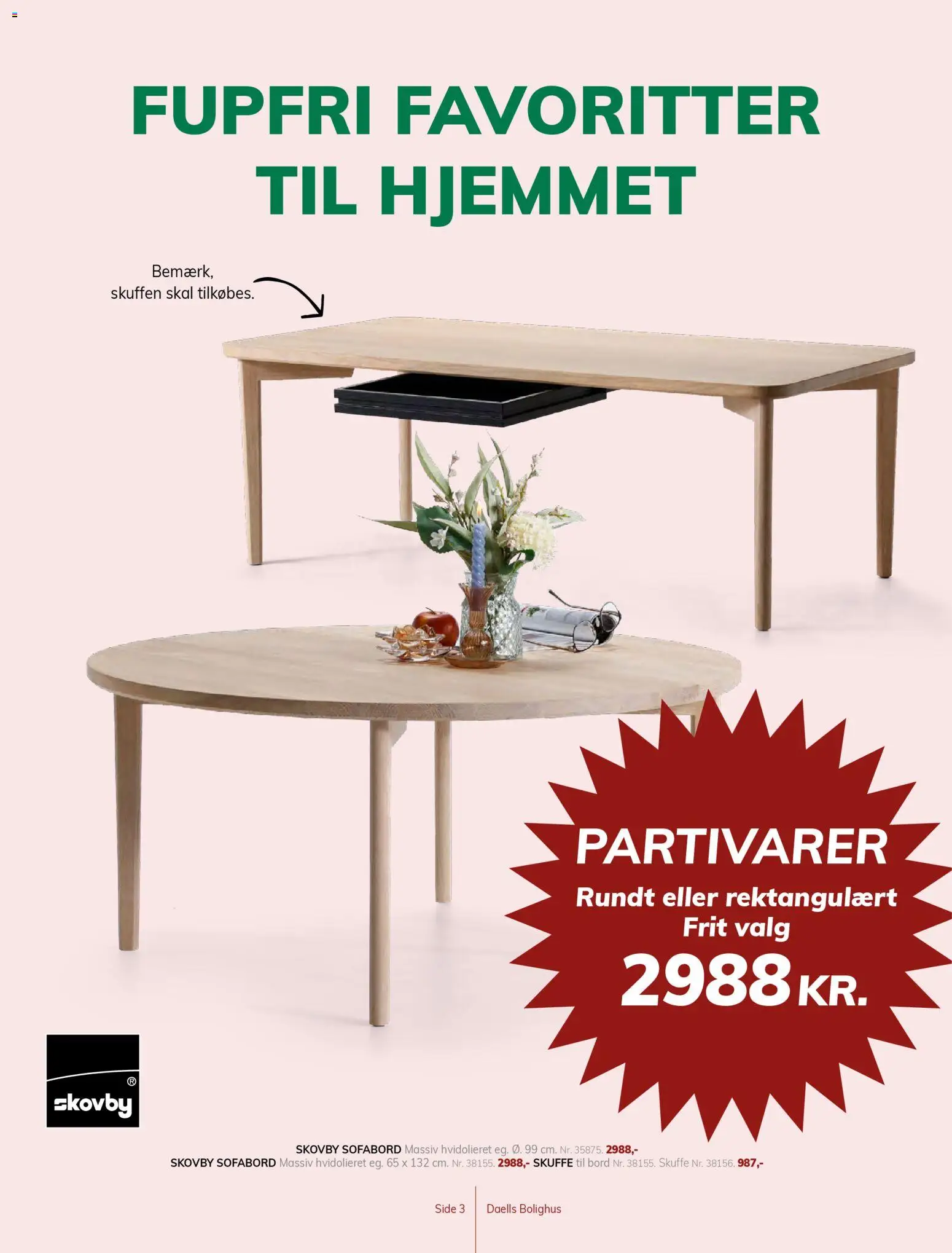 Daells Bolighus tilbudsavis – gyldig fra 14.01.2026 | Side: 3 | Produkter: Sofabord, Bord