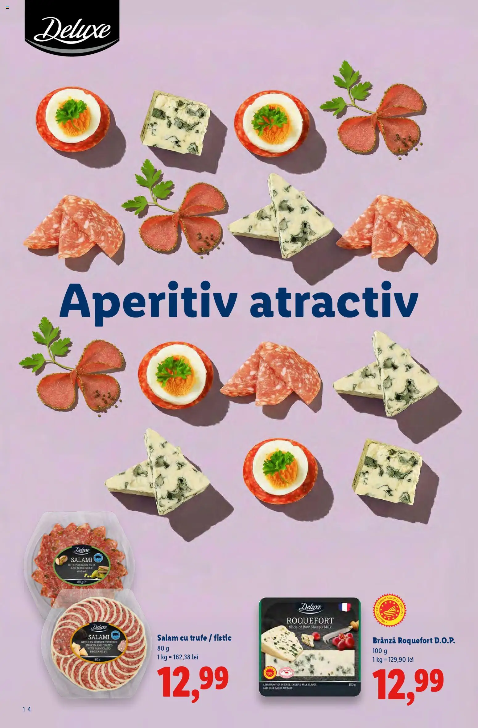 Noul catalog Lidl – valabil de la 02.03.2026 | Pagină: 14 | Produse: Brânză, Salam, Fistic