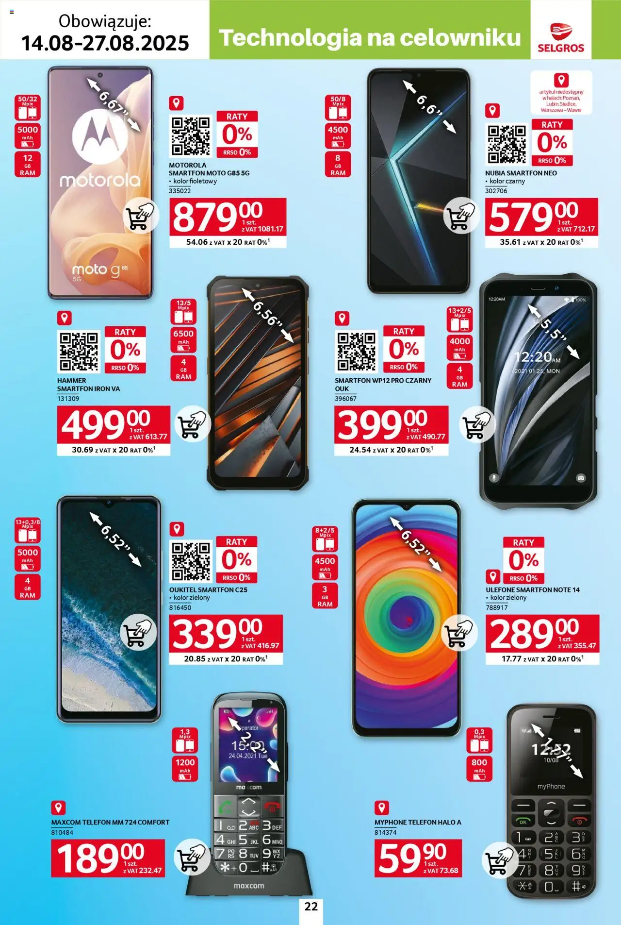 Selgros cash&carry - Katalog Hot Summer od 14.08.2025 | Strona: 22 | Produkty: Telefon, Smartfon