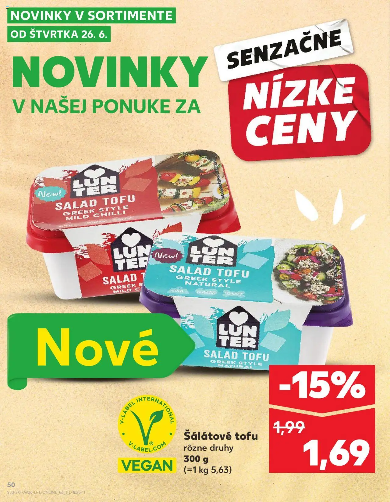 Nové Kaufland akcie – leták je platný od 26.06.2025 | Strana: 50 | Produkty: Tofu, Chilli