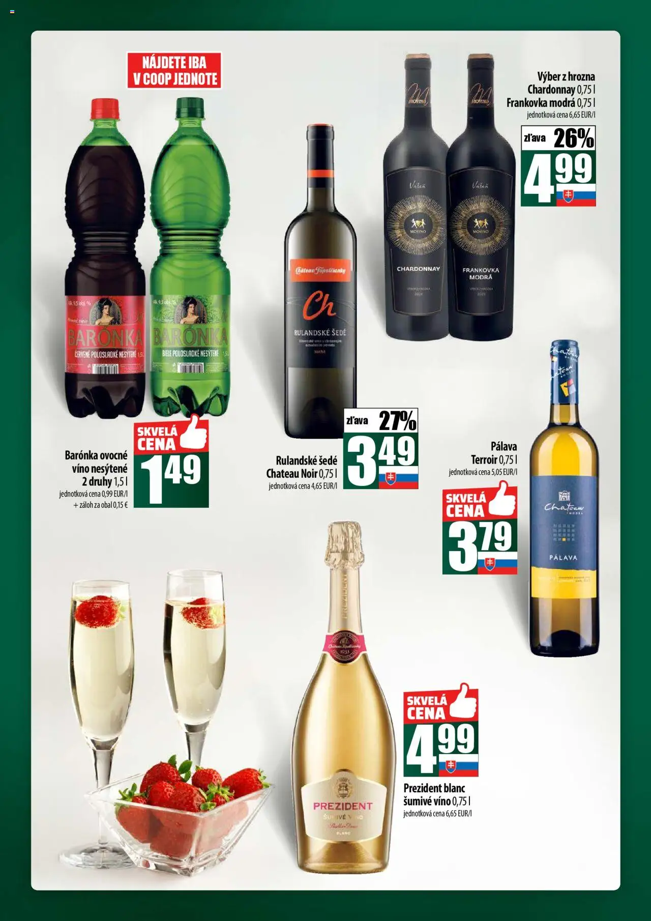 Nové COOP Jednota akcie – leták je platný od 18.09.2025 | Strana: 52 | Produkty: Víno, Šumivé víno
