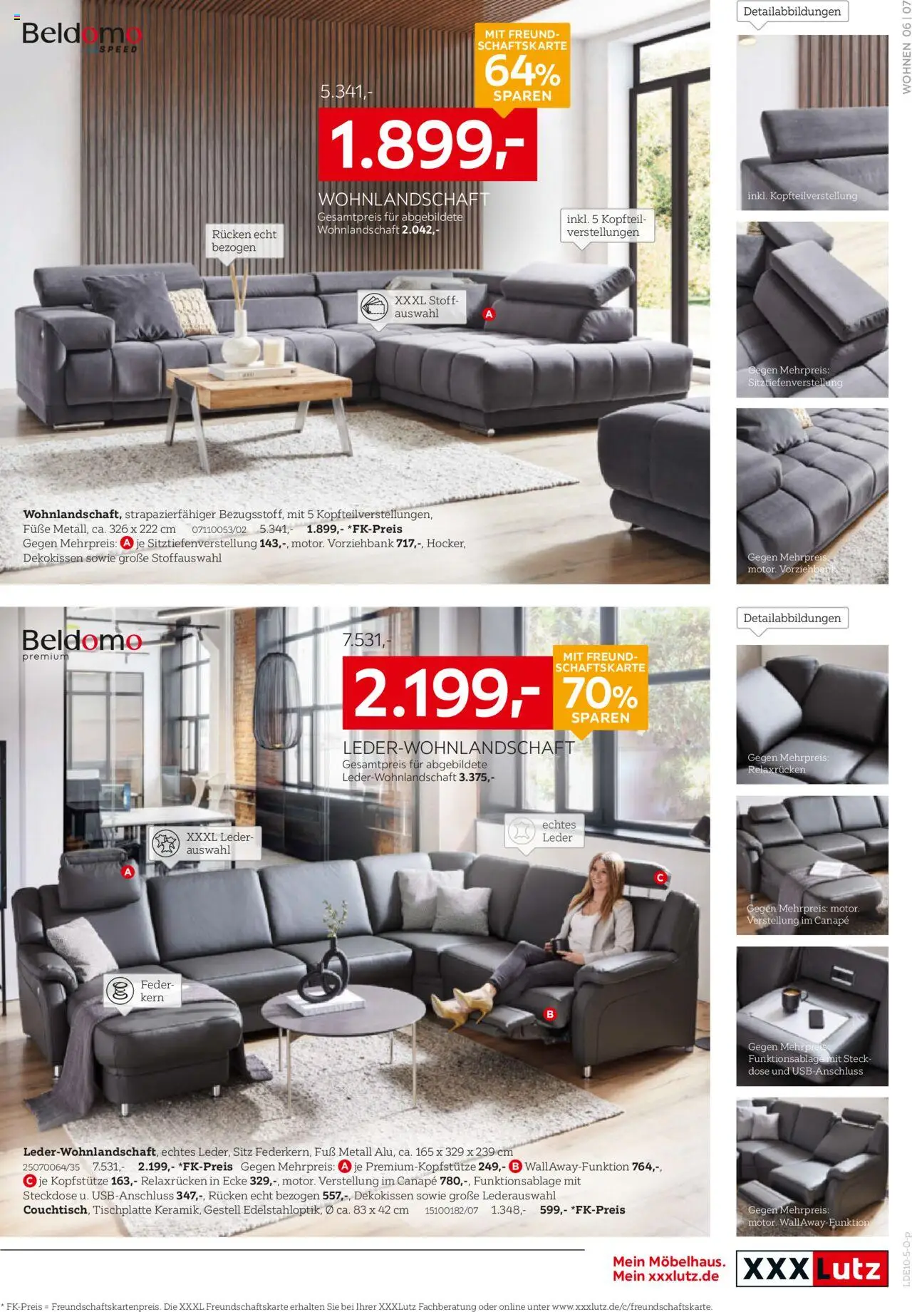 XXXL Lutz Polster Spezial – gültig ab 12.10.2025 | Seite: 7 | Produkte: Wohnlandschaft, Steckdose