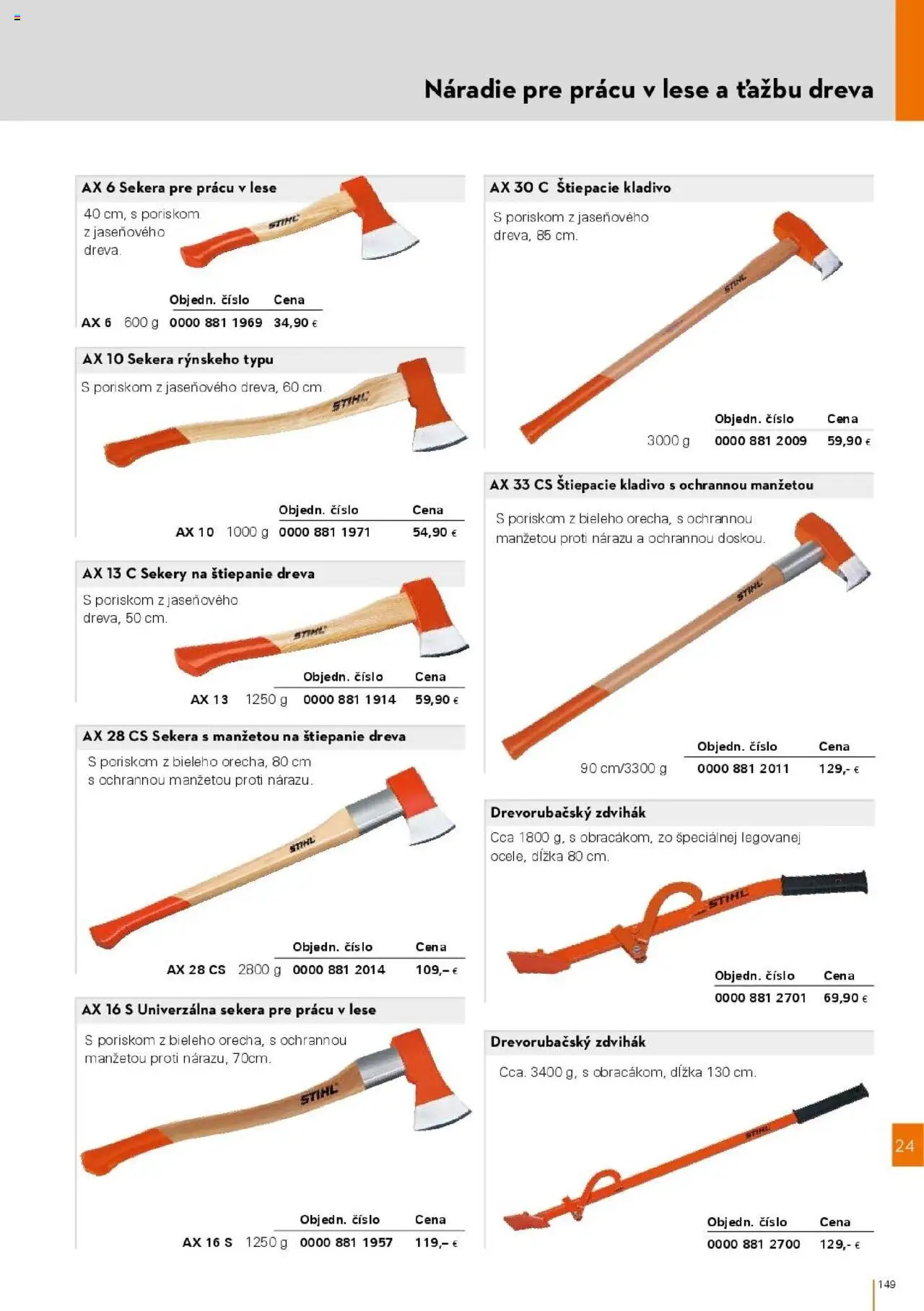 Nové STIHL akcie – leták je platný od 01.04.2025 | Strana: 149 | Produkty: Náradie