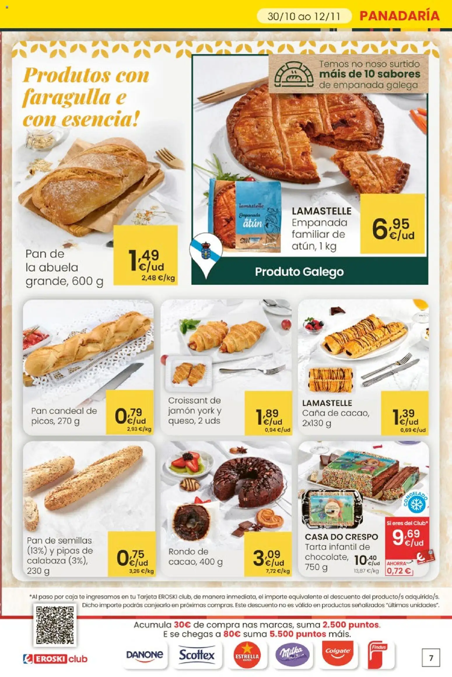 Eroski - Oferta 3x2 │ válido desde el 30.10.2025 | Página: 7 | Productos: Πράσινο τσάι, Pan, Croissant, Té