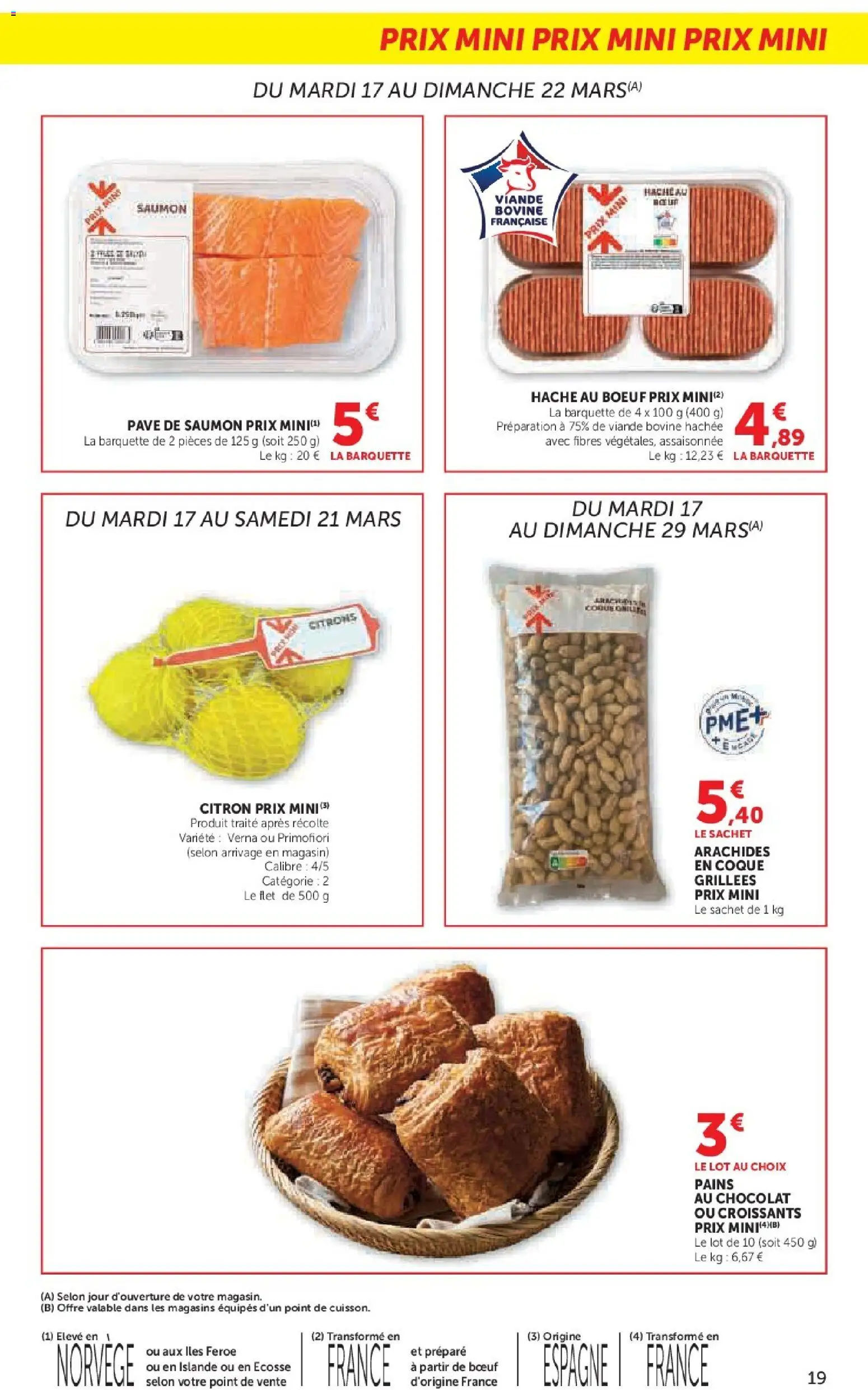 {H1} | Page: 19 | Produits: Citron, Pavé de saumon, Viande, Viande bovine