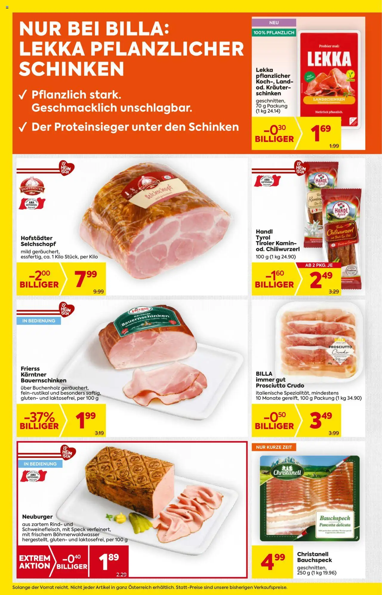 Billa Flugblatt gültig ab 09.10.2025 | Seite: 10 | Produkte: Schinken