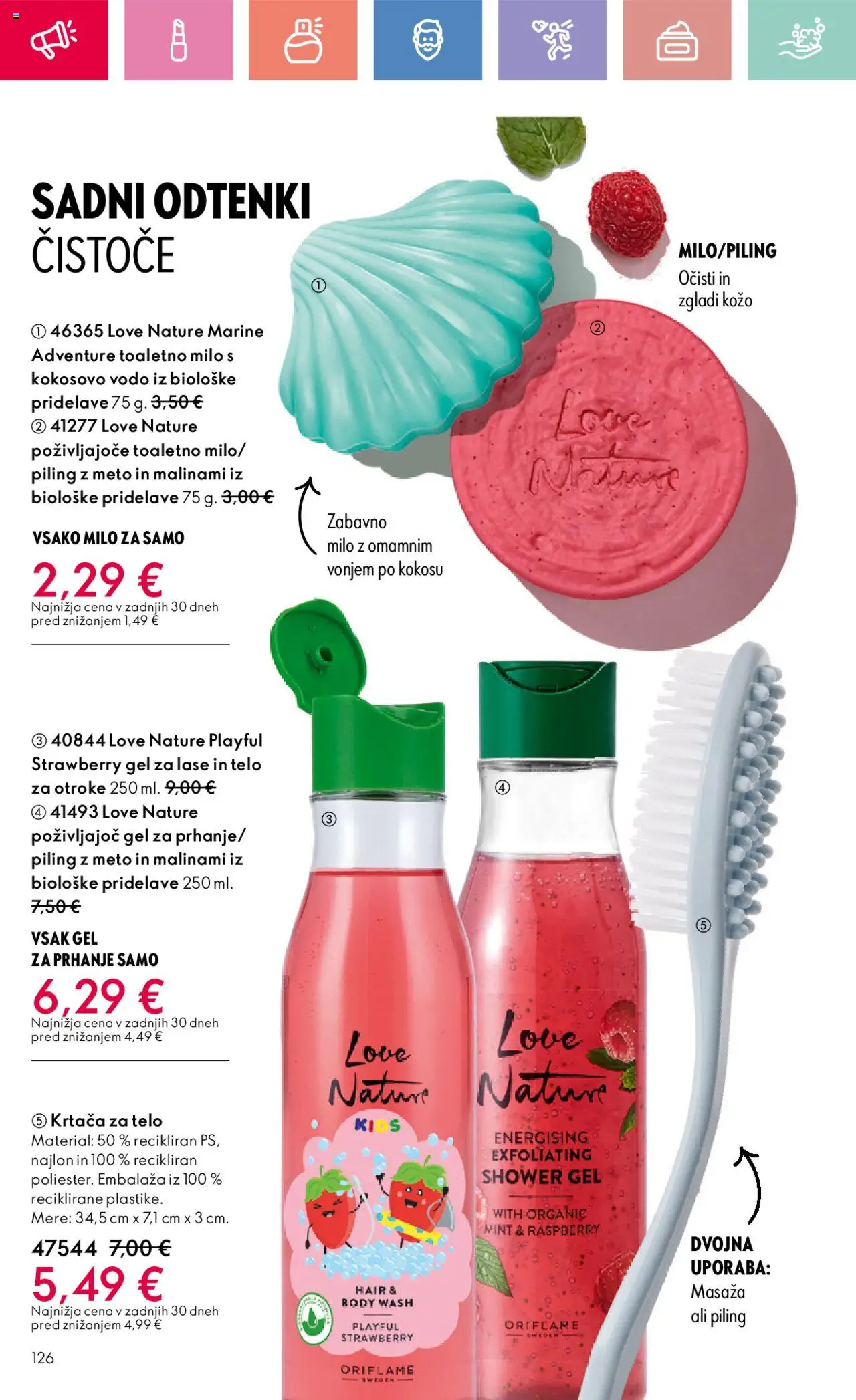 Oriflame katalog 12 │ velja od 24.08.2025 | Stran: 126 | Izdelki: Gel za prhanje, Krtaca, Piling, Milo