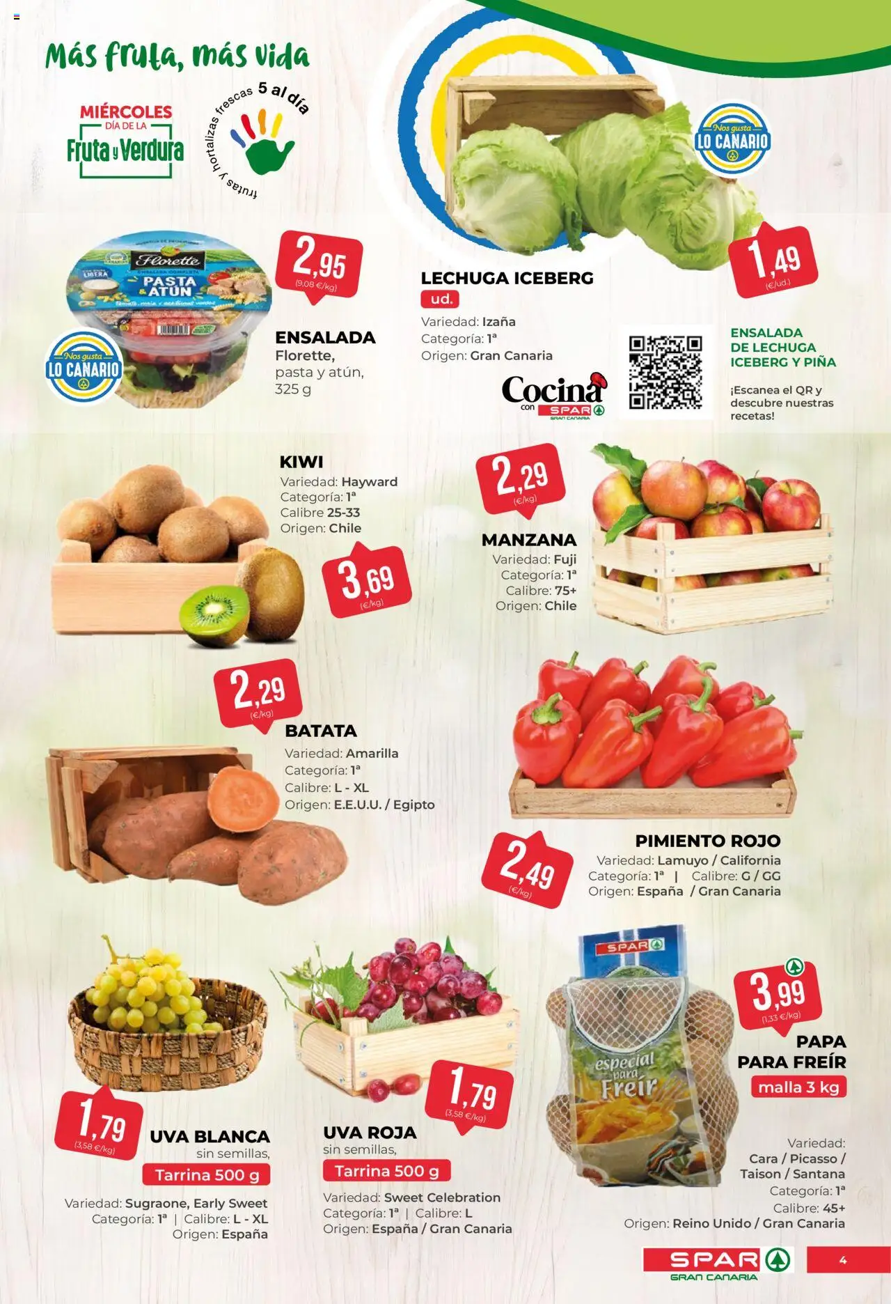 Spar folleto │ válido desde el 22.08.2025 | Página: 4 | Productos: Piña, Κάδος απορρυμάτων, Kiwi, Ensalada