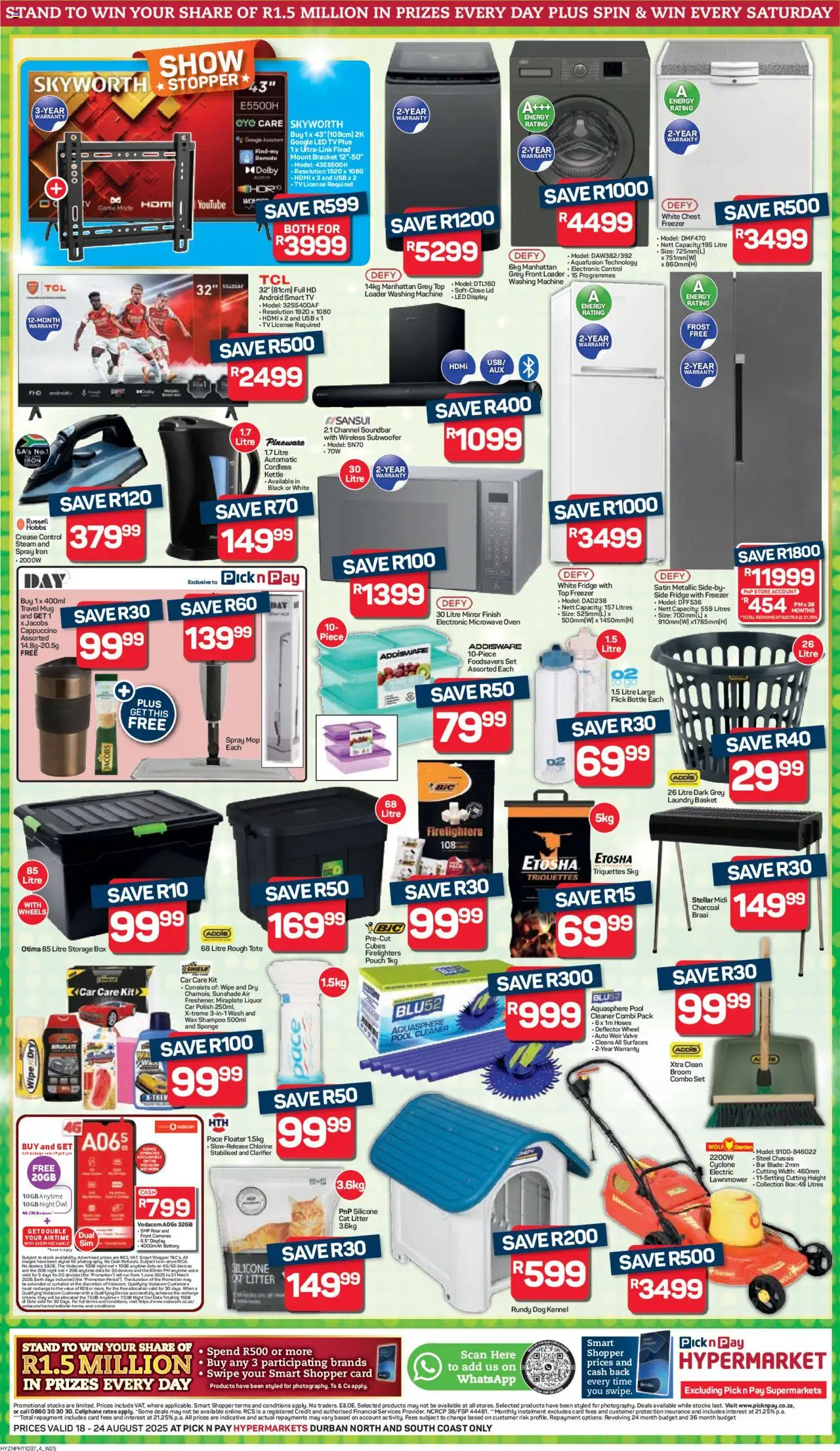 Pick n Pay KwaZulu-Natal - Hypermarket Specials │ valid from 18.08.2025 | Page: 4 | Products: Freezer, Basket, Broom, Valve