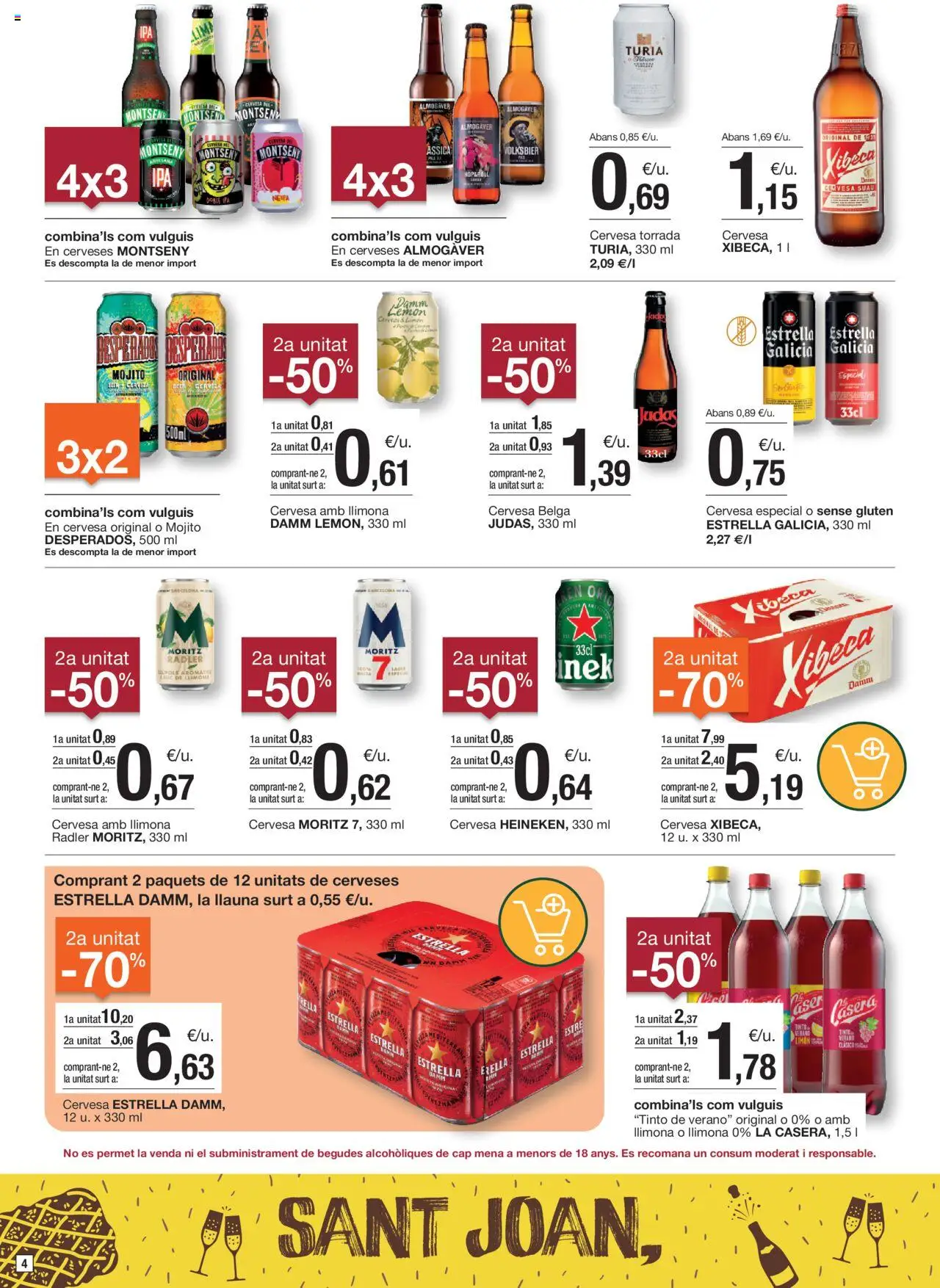 Bonpreu folleto │ válido desde el 10.06.2025 | Página: 4 | Productos: Cerveza, Παρμεζάνα, Σπανάκι