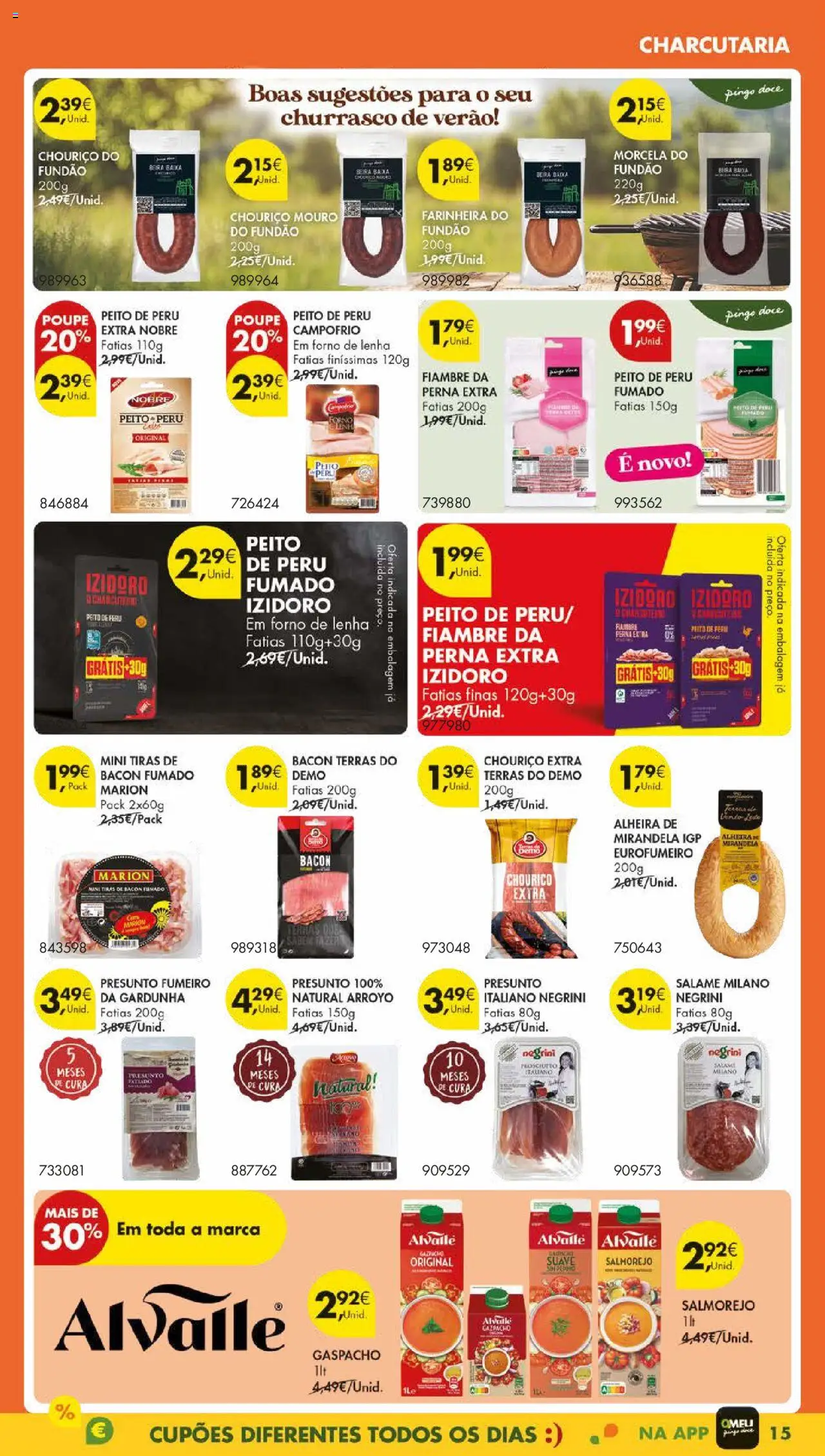 Pingo Doce folheto │ válido de 12.08.2025 | Página: 19 | Produtos: Bacon, Peito de peru, Peru, Salame