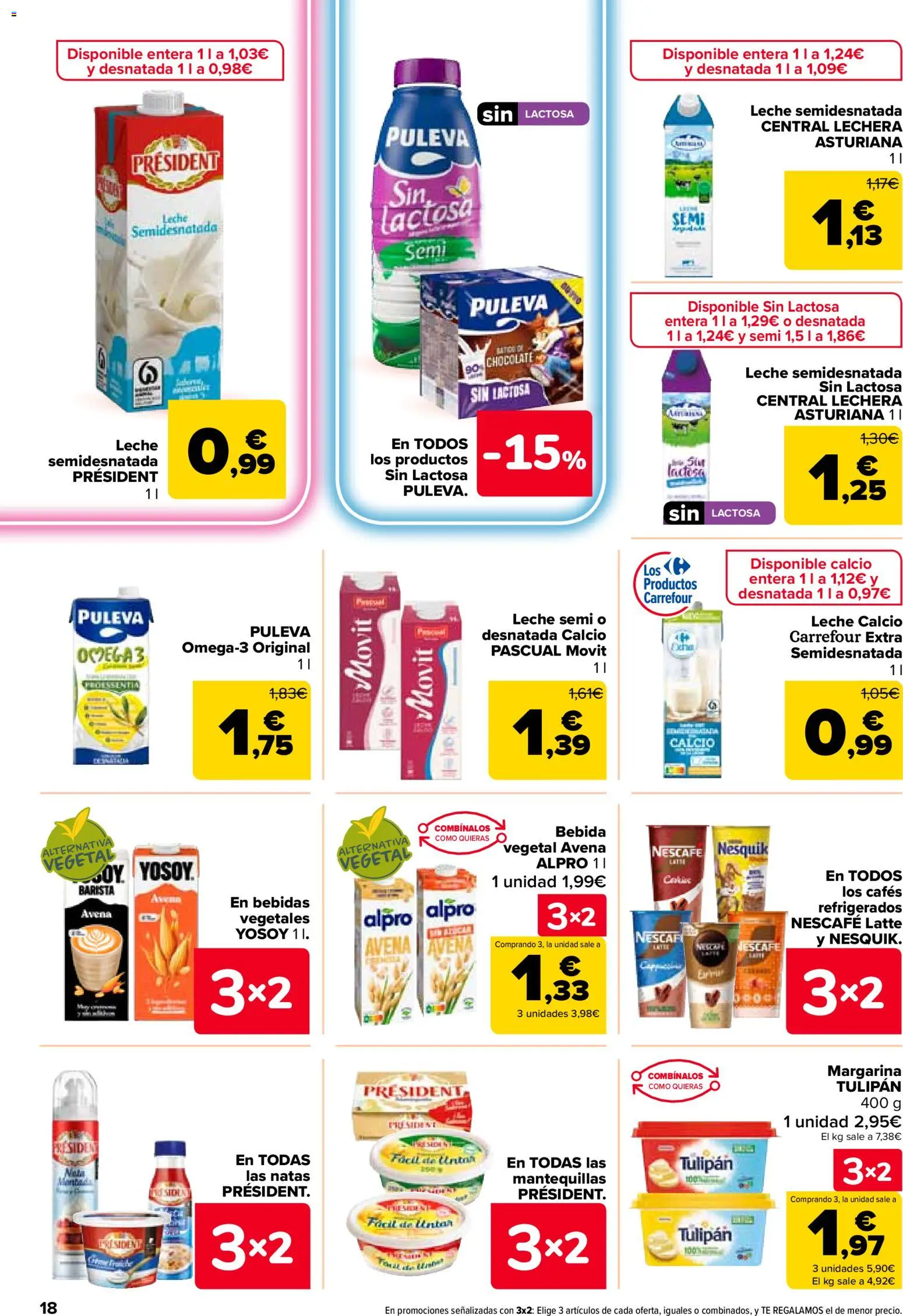 Carrefour folleto │ válido desde el 25.02.2026 | Página: 18 | Productos: Leche, Chocolate, Té, Margarina