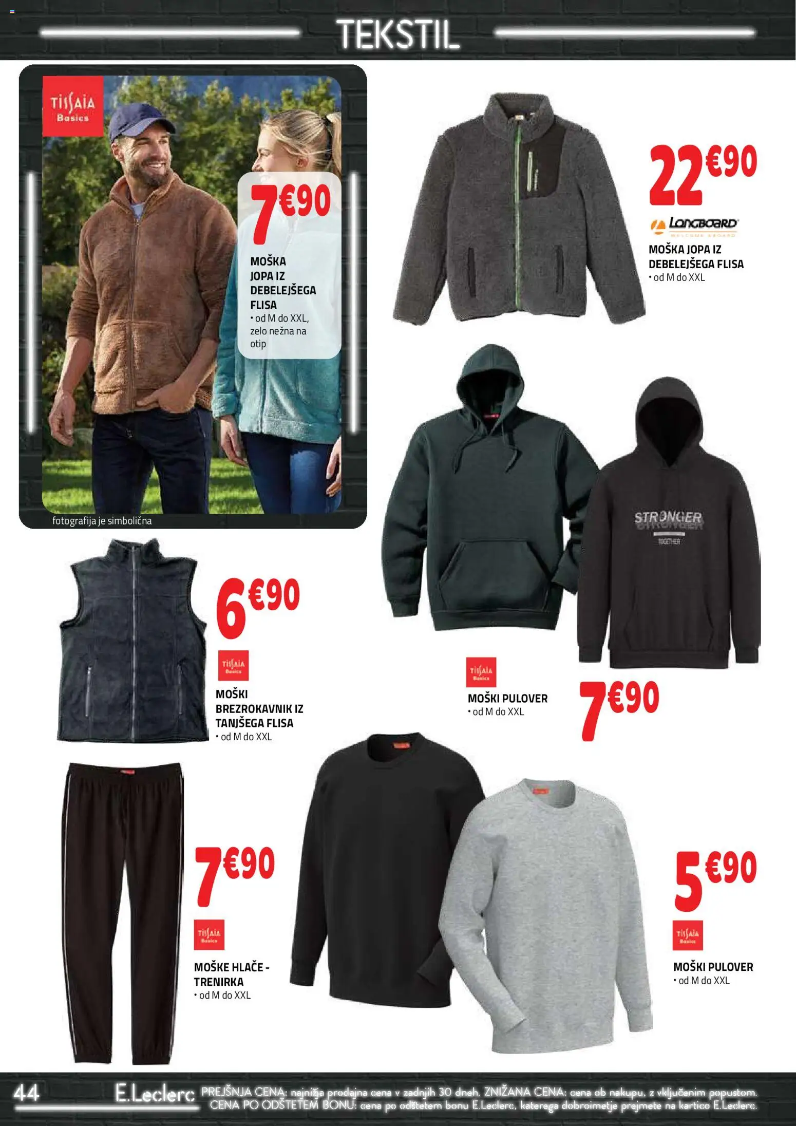 Novi E.leclerc katalog ponudbe – veljaven od 21.01.2026 | Stran: 44 | Izdelki: Trenirka, Pulover, Brezrokavnik, Hlace