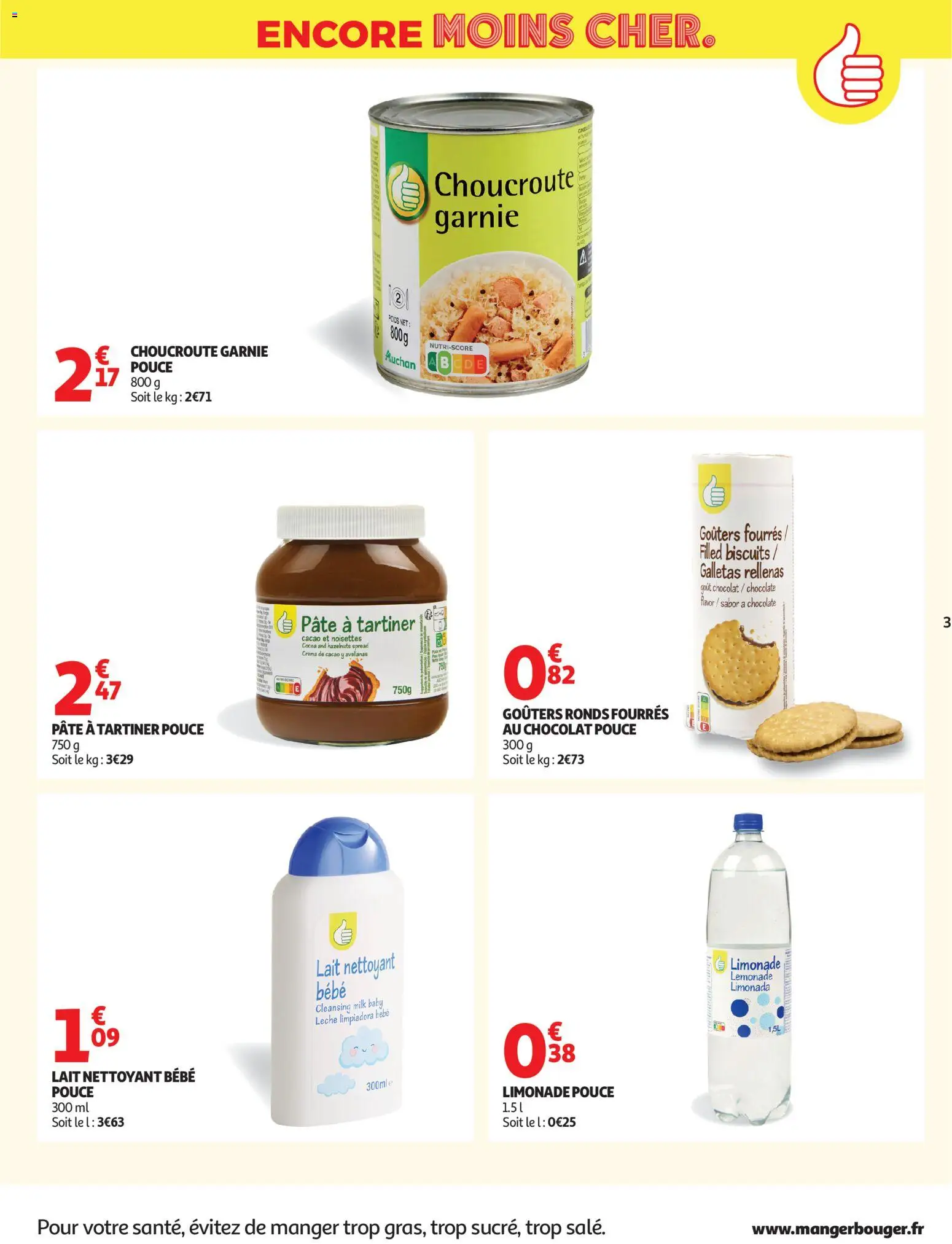 {H1} | Page: 3 | Produits: Noisettes, Lait, Chocolat, Biscuits