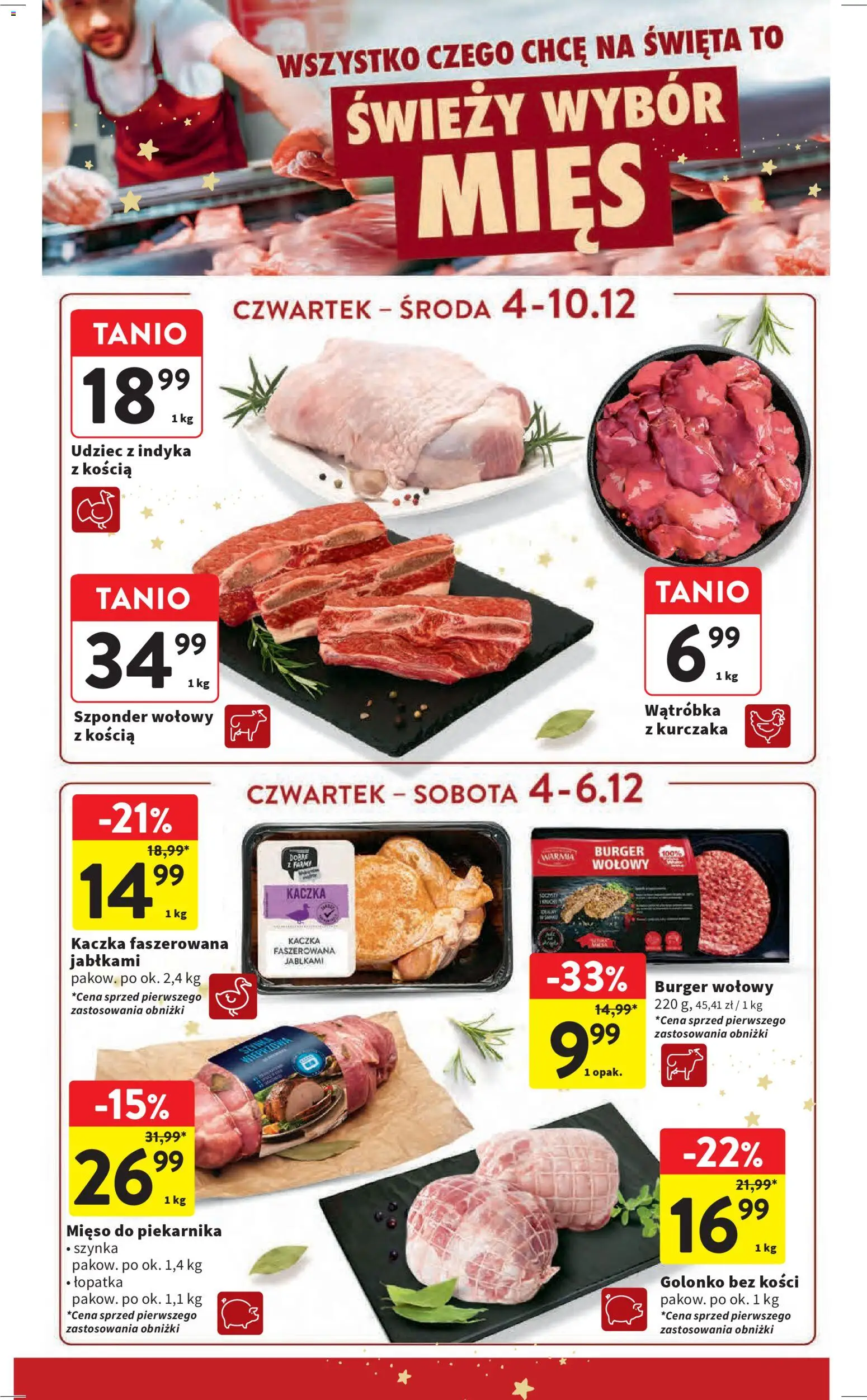 Intermarche Gazetka od 04.12.2025 | Strona: 26 | Produkty: Mięso, Kaczka, Wątróbka, Szynka