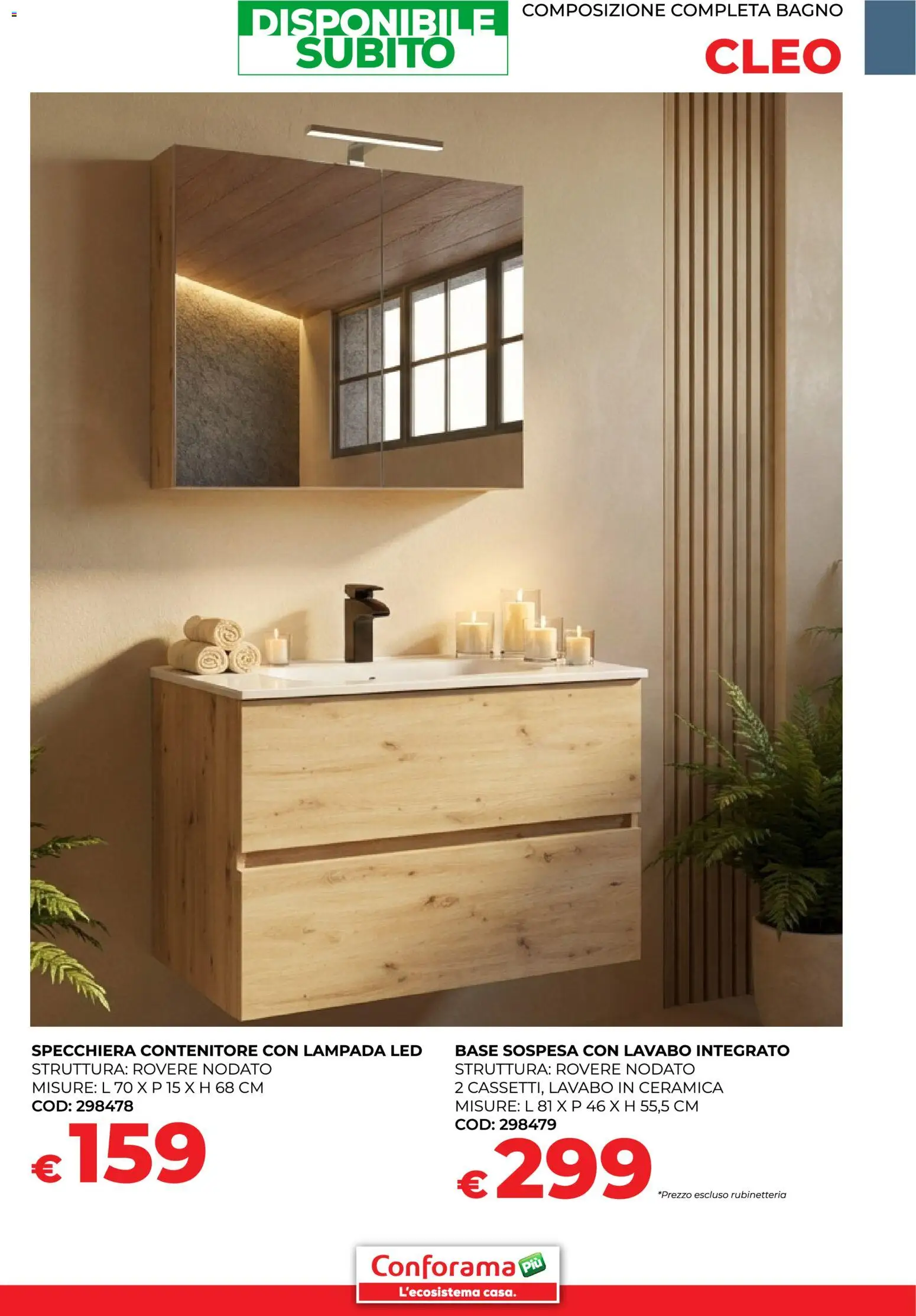 Volantino Conforama del 30.01.2026 | Pagina: 17 | Prodotti: Contenitore, Bagno, Lampada