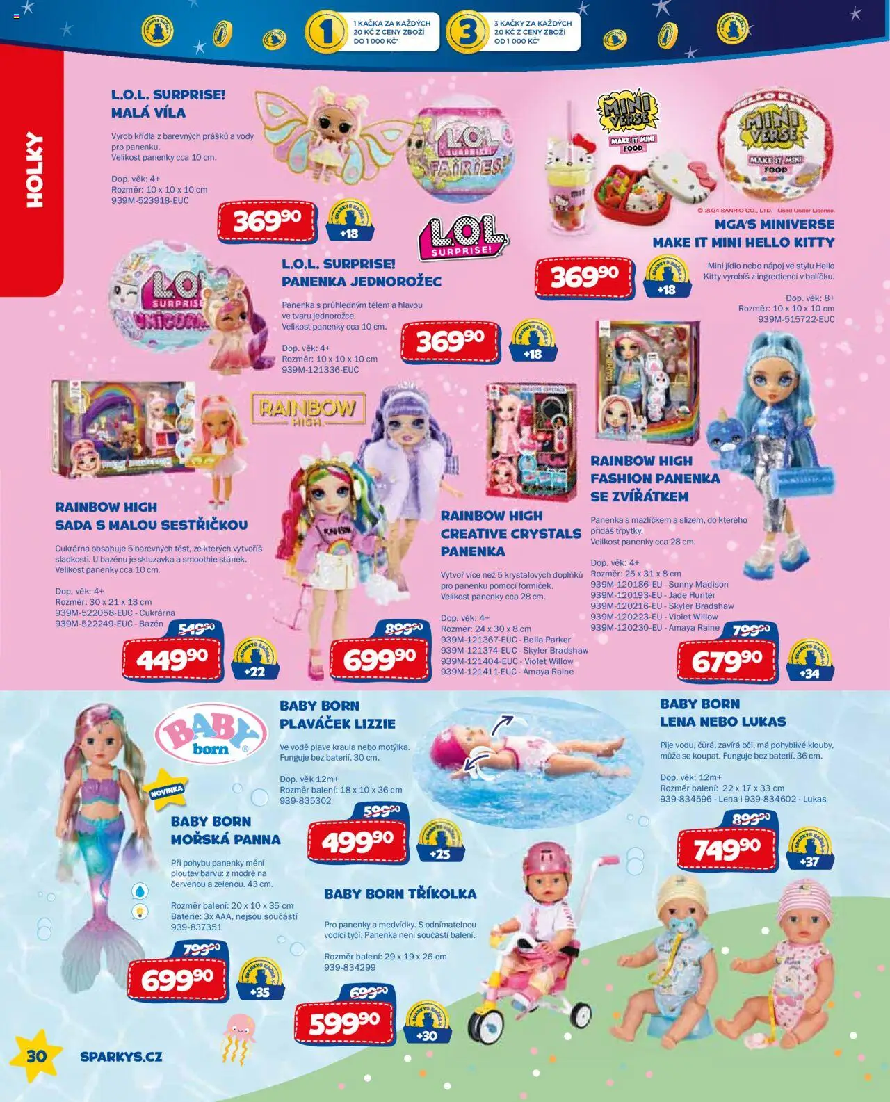 Sparkys katalog léto 2025 od 01.01.2025 | Strana: 30 | Produkty: Skluzavka, Bazén, Baterie, Tříkolka