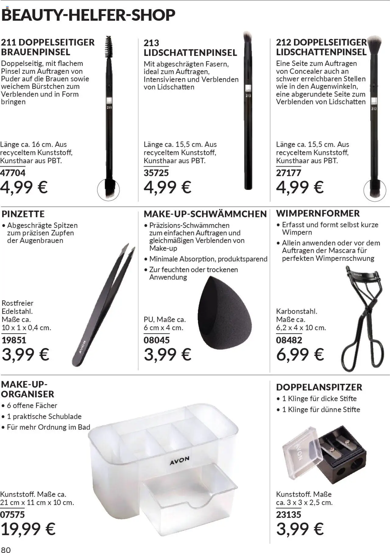 AVON Katalog Oktober 2025 – gültig ab 01.10.2025 | Seite: 82 | Produkte: Concealer, Puder, Pinsel, Wimpernformer