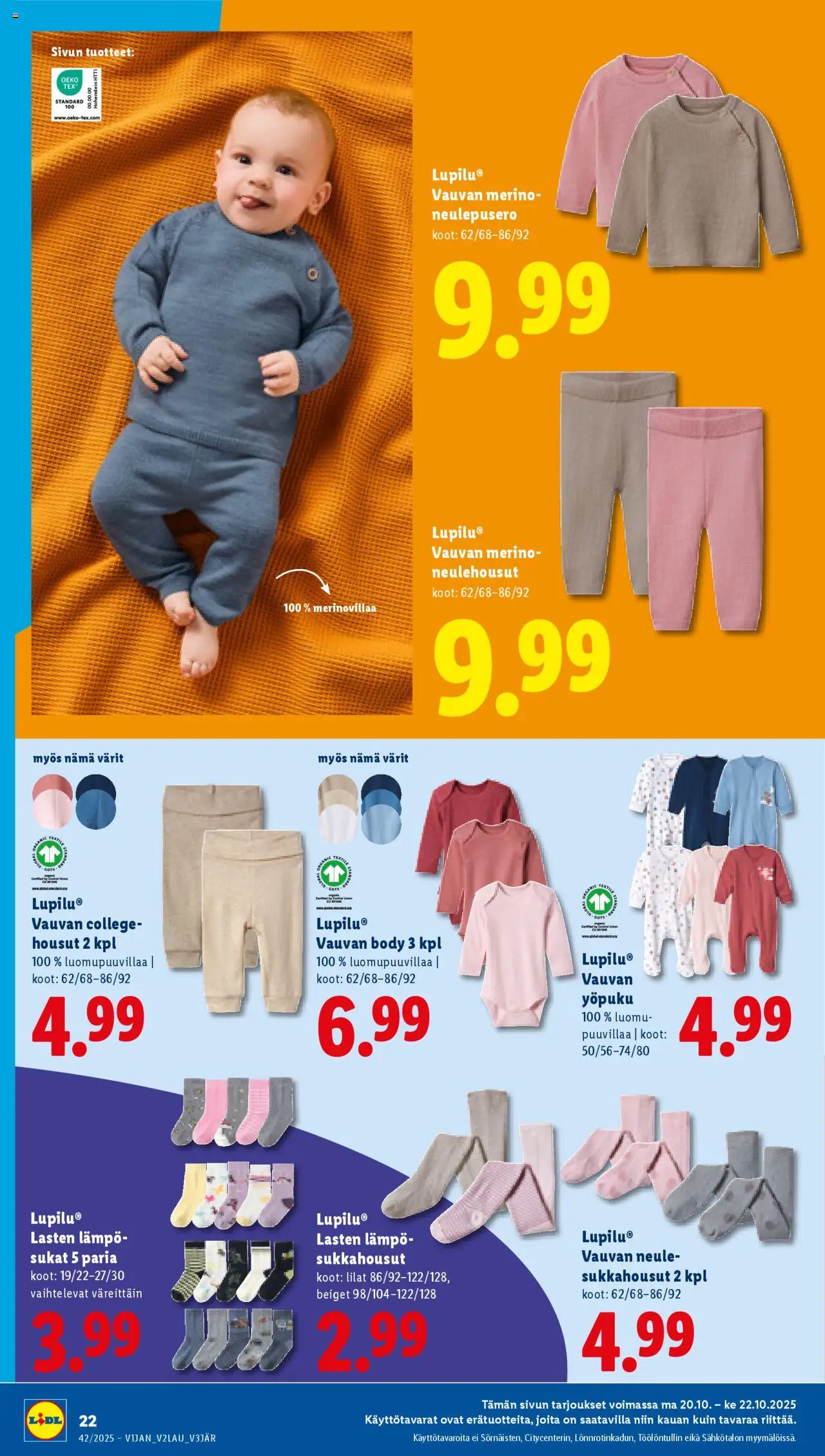 Lidl tarjoukset - Tampere – voimassa 16.10.2025 alkaen | Sivu: 30 | Tuotteet: Sukkahousut, Housut, Sukat, Neule