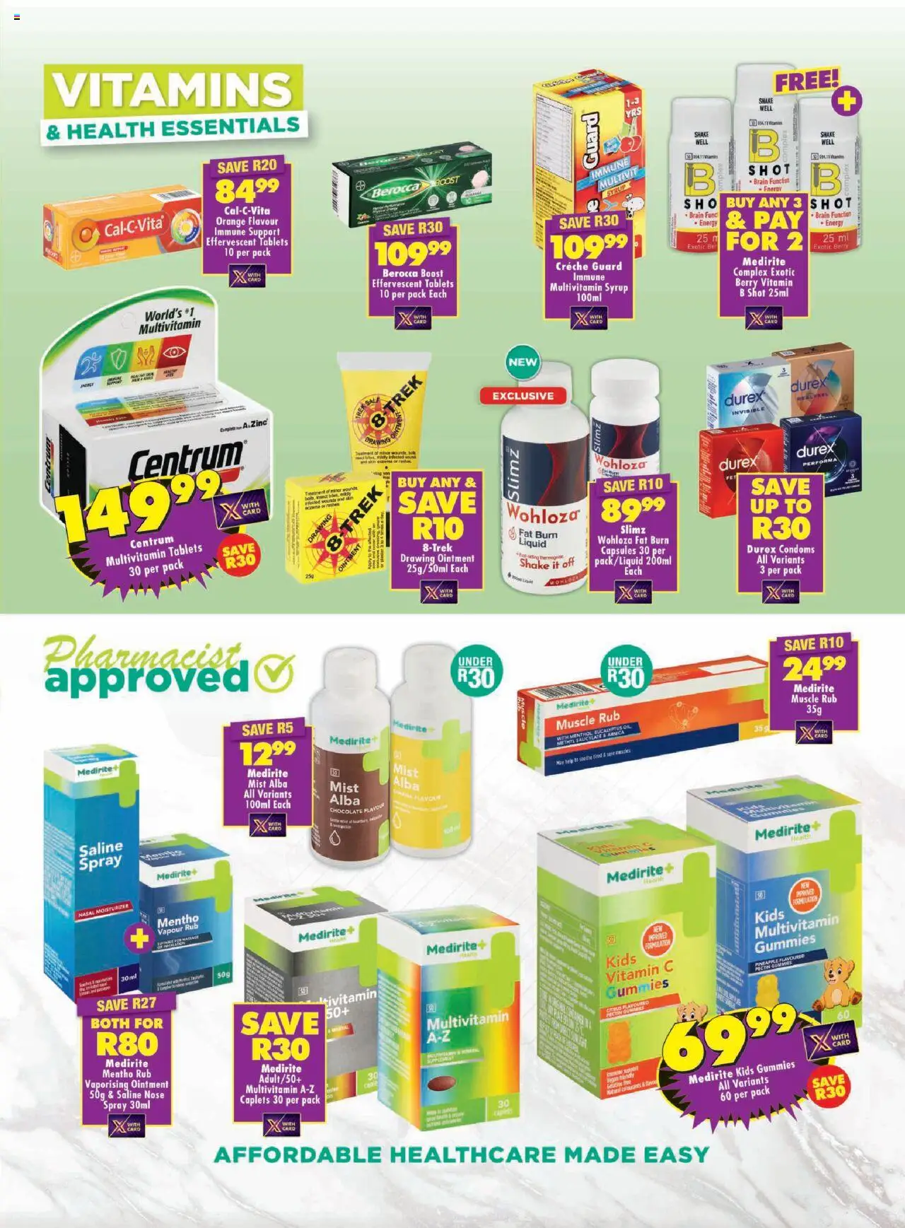 Shoprite - Medirite Month End Savings  │ valid from 25.08.2025 | Page: 3 | Products: Tablet, Moisturizer, Pineapple, Syrup
