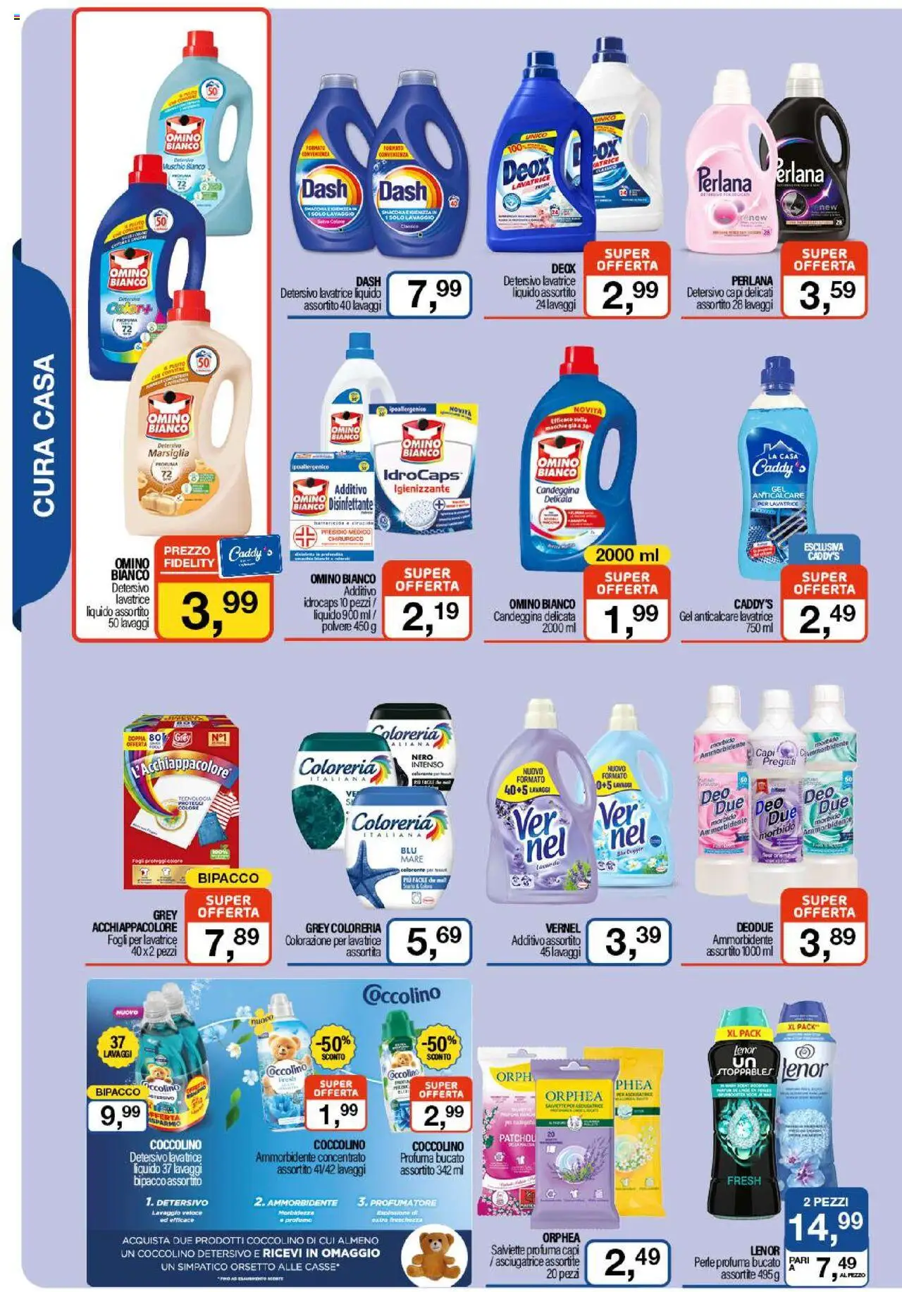 Volantino Caddy's del 02.10.2025 | Pagina: 10 | Prodotti: Ammorbidente, Candeggina, Anticalcare, Lavatrice