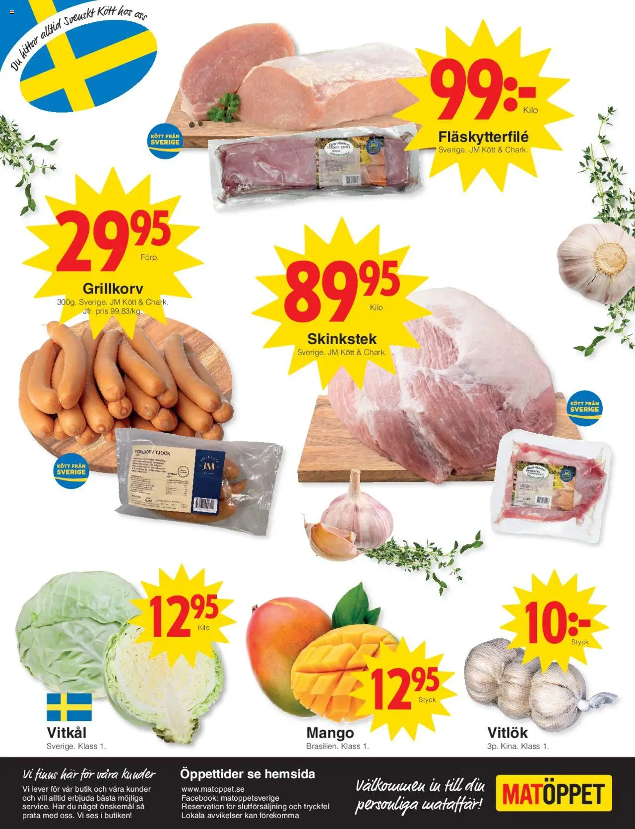 Matöppet reklamblad aktuell från 08.09.2025 | Sida: 4 | Produkter: Fläskytterfilé, Vitkål, Grillkorv, Mango