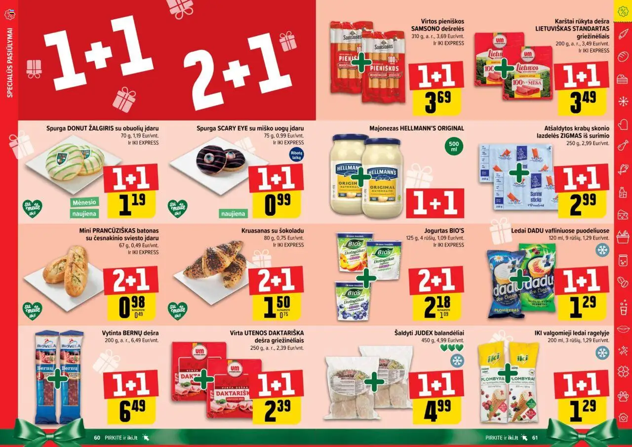 IKI akcijos nuo 20.10.2025 | Puslapis: 31 | Prekių: Batonas, Dešrelės, Jogurtas, Plombyras