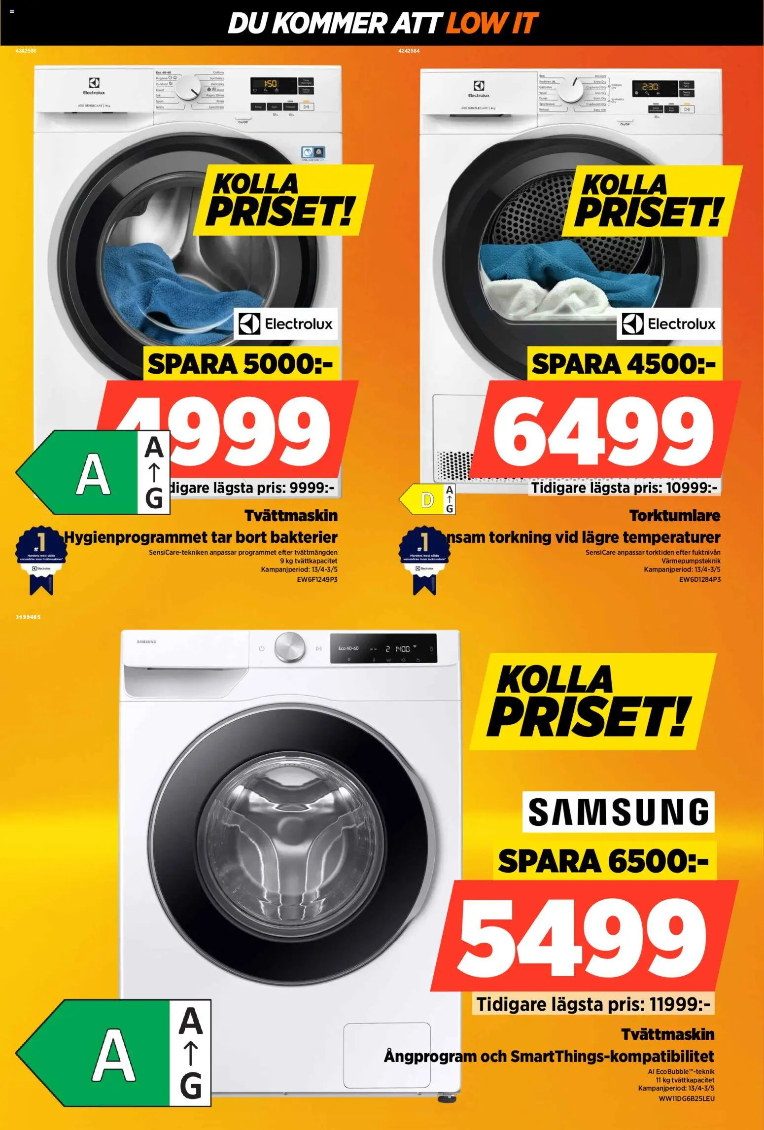 Power reklamblad aktuell från 13.04.2026 | Sida: 39 | Produkter: Tvättmaskin, Torktumlare