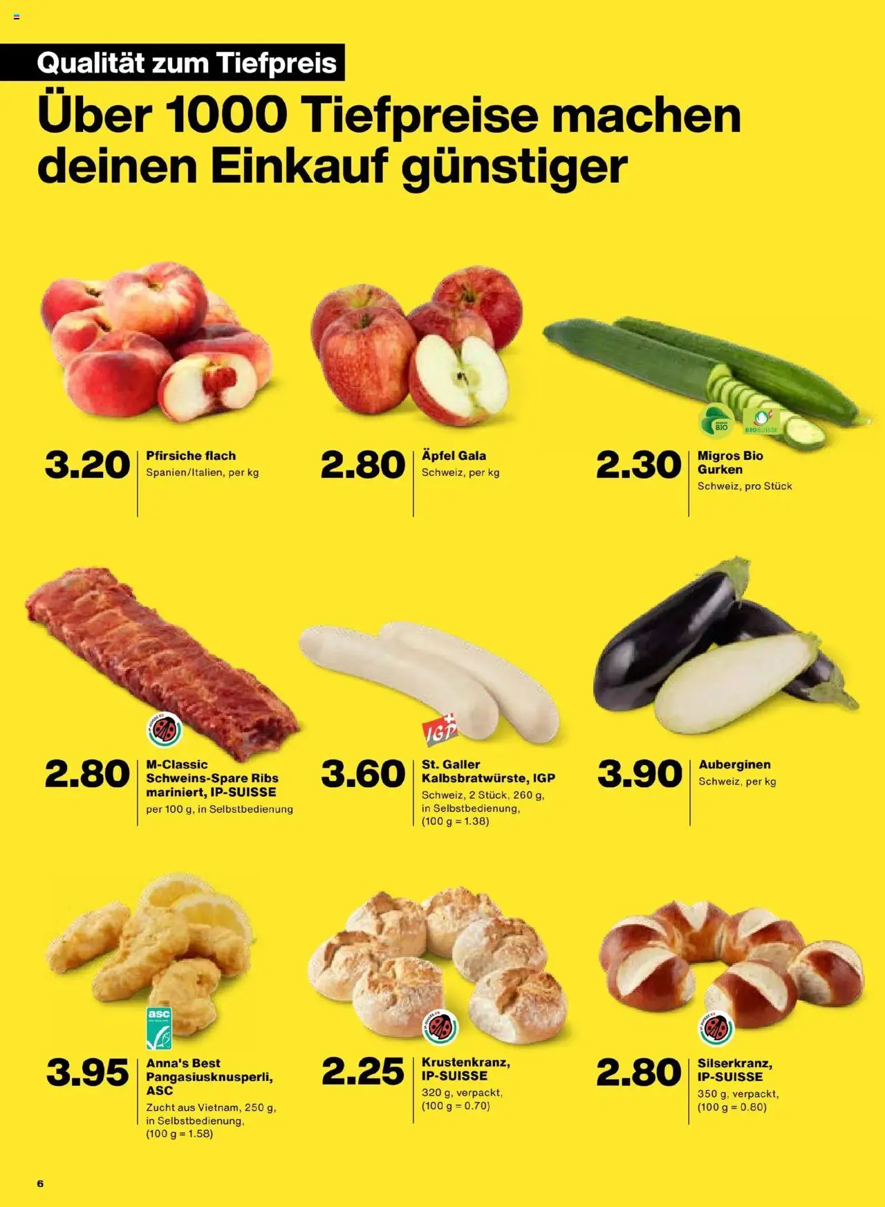 Migros Aktionen ab 19.08.2025 | Seite: 6 | Produkte: Spare Ribs, Äpfel, Gurken, Apple