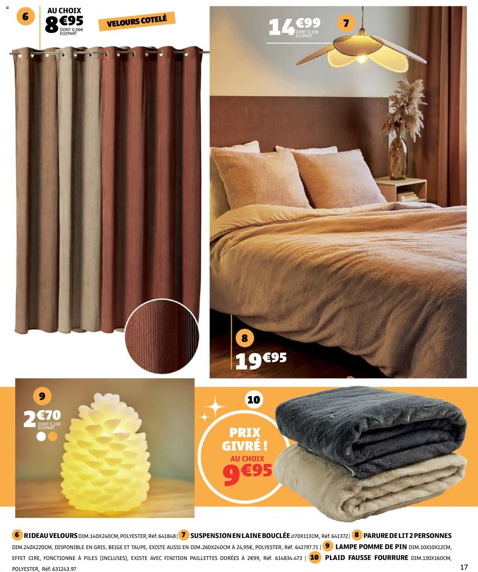 {H1} | Page: 17 | Produits: Suspension, Lampe, Piles, Rideau