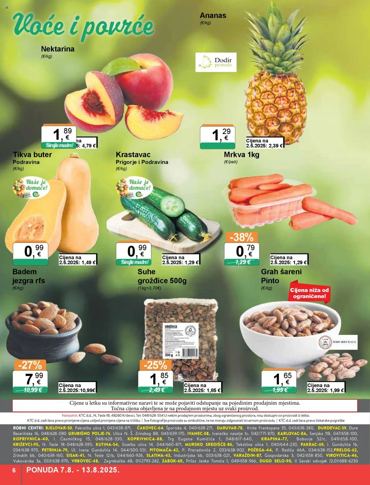KTC katalog | vrijedi od 07.08.2025 | Stranica: 6 | Proizvodi: Ananas, Mrkva, Badem, Nektarina