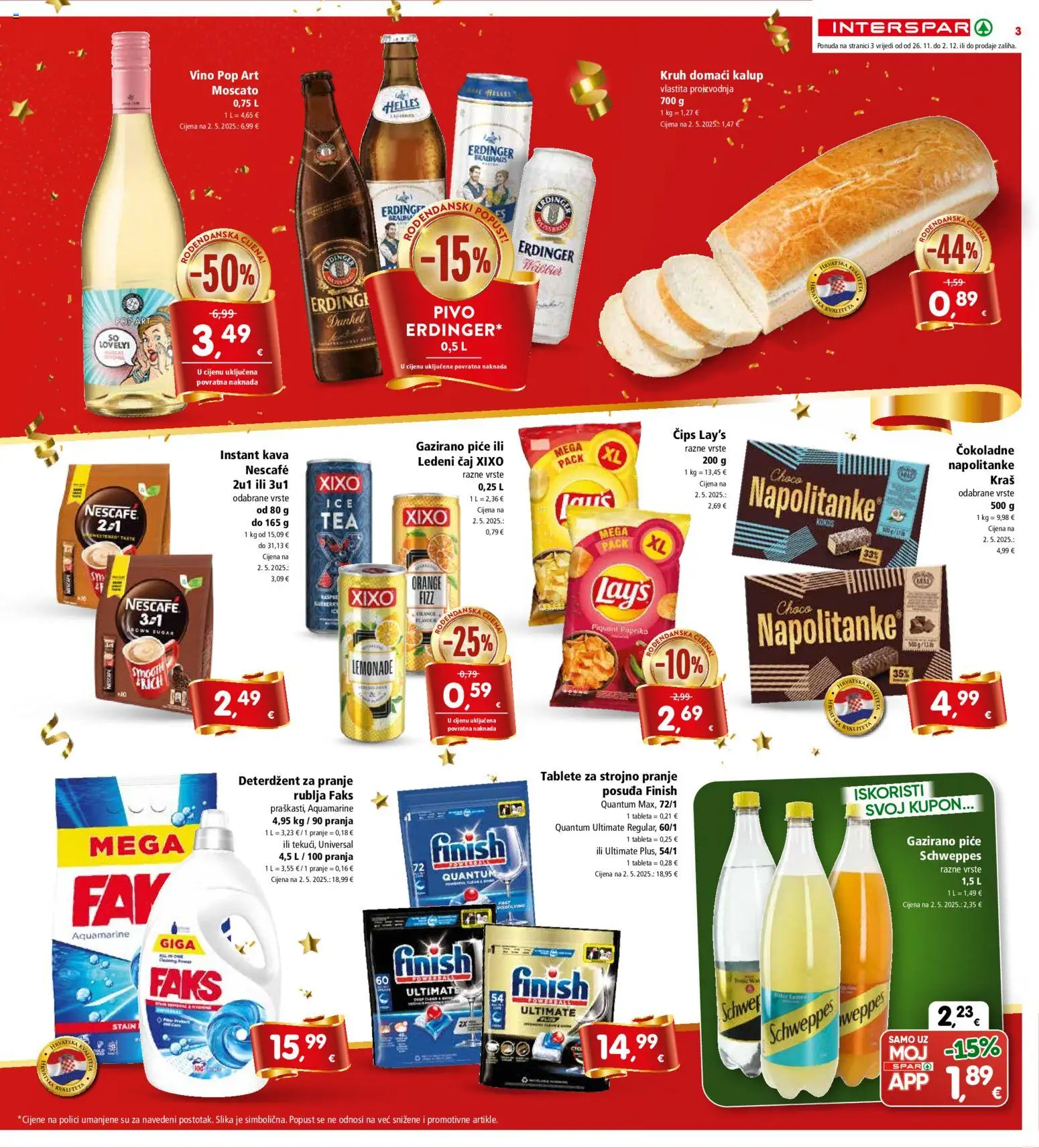 Interspar katalog | vrijedi od 26.11.2025 | Stranica: 3 | Proizvodi: Faks, Paprika, Čips, Finish