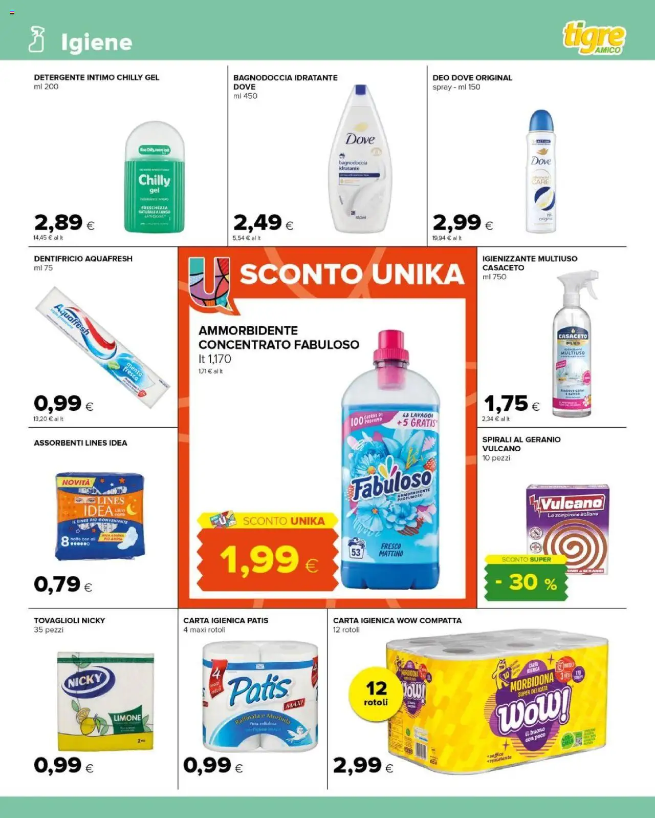 Volantino Tigre del 24.07.2025 | Pagina: 11 | Prodotti: Dentifricio, Ammorbidente, Detergente, Menta