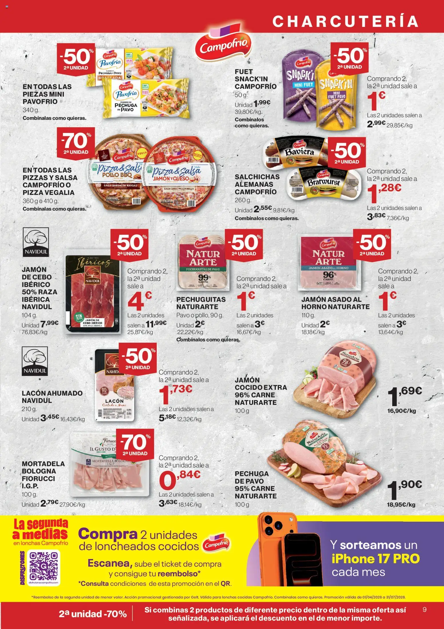 Supercor Península y Baleares │ válido desde el 23.04.2026 | Página: 9 | Productos: Queso, Pizza, Barbacoa, Horno