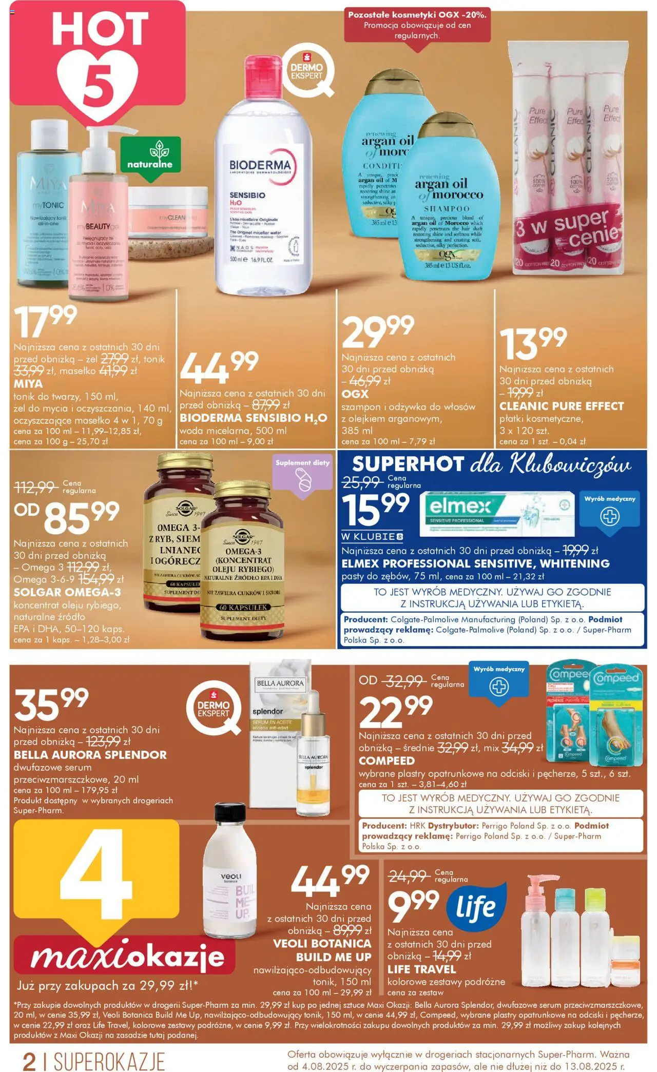 Super-pharm Gazetka od 04.08.2025 | Strona: 2 | Produkty: Kosmetyki, Odżywka, Płatki, Tonik