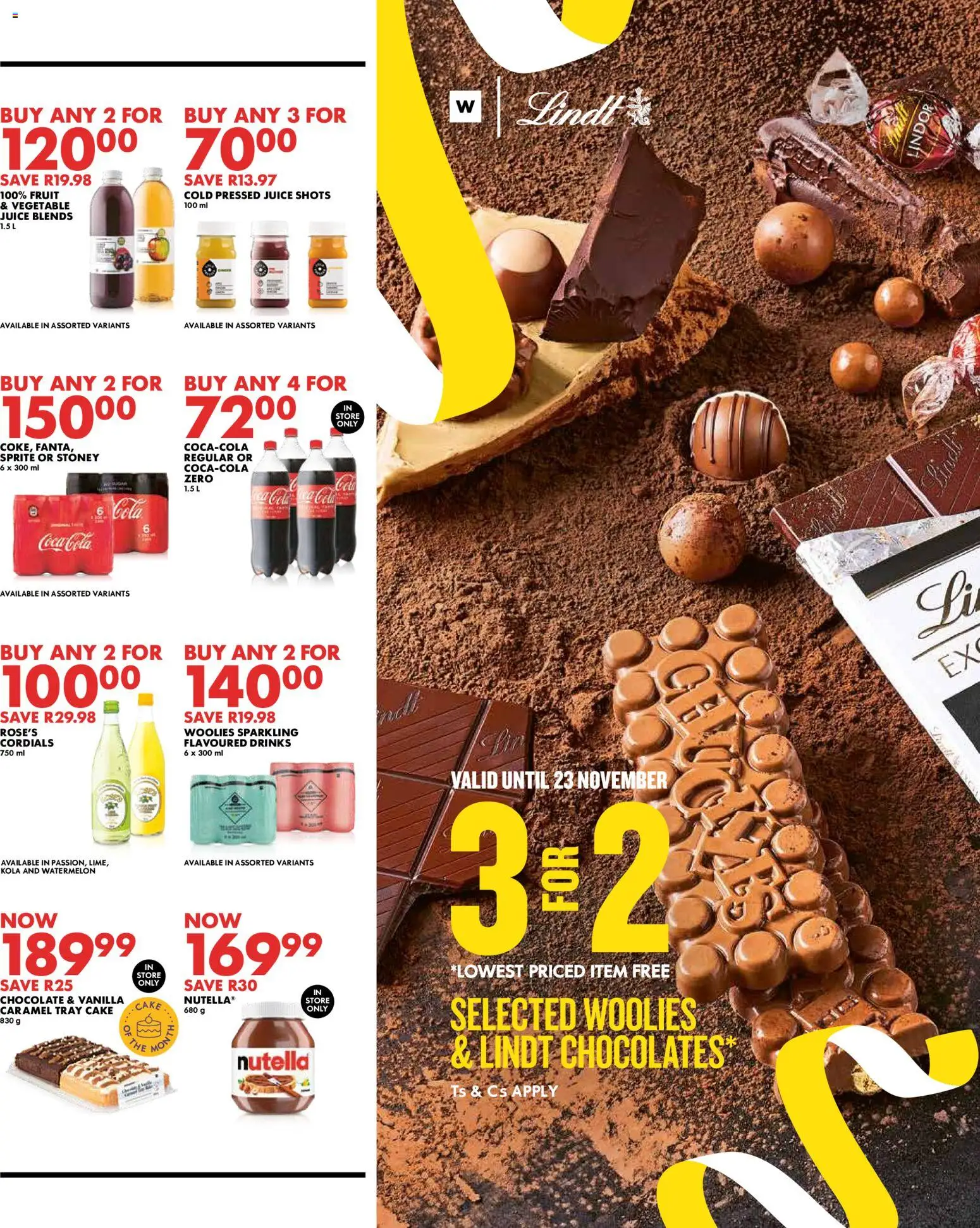 New Woolworths catalogue – valid from 03.11.2025 | Page: 5 | Products: Tray, Chocolate, Juice, Sprite
