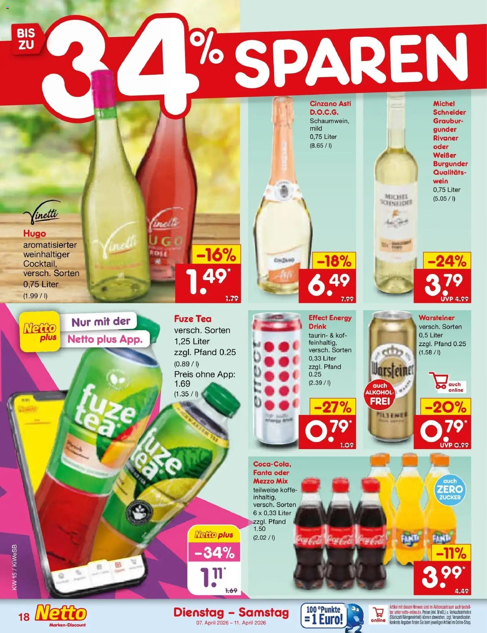 Netto Marken-Discount Prospekt Bad Friedrichshall	 – gültig ab 05.04.2026 | Seite: 20 | Produkte: Fanta, Energy, Wein, Hugo