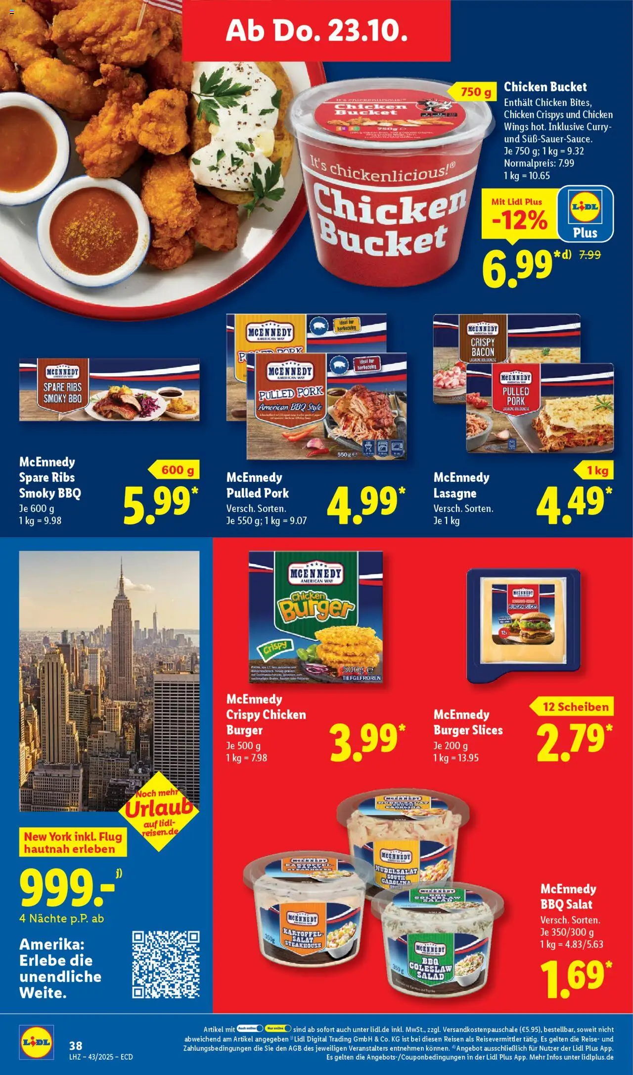 Lidl - Prospekt – gültig ab 20.10.2025 | Seite: 56 | Produkte: Spare ribs, Burger, Salat