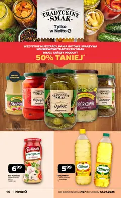 Netto gazetka - Spożywcza od 07.07.2025 | Strona: 14 | Produkty: Papryka, Ogórki, Warzywa, Dania gotowe