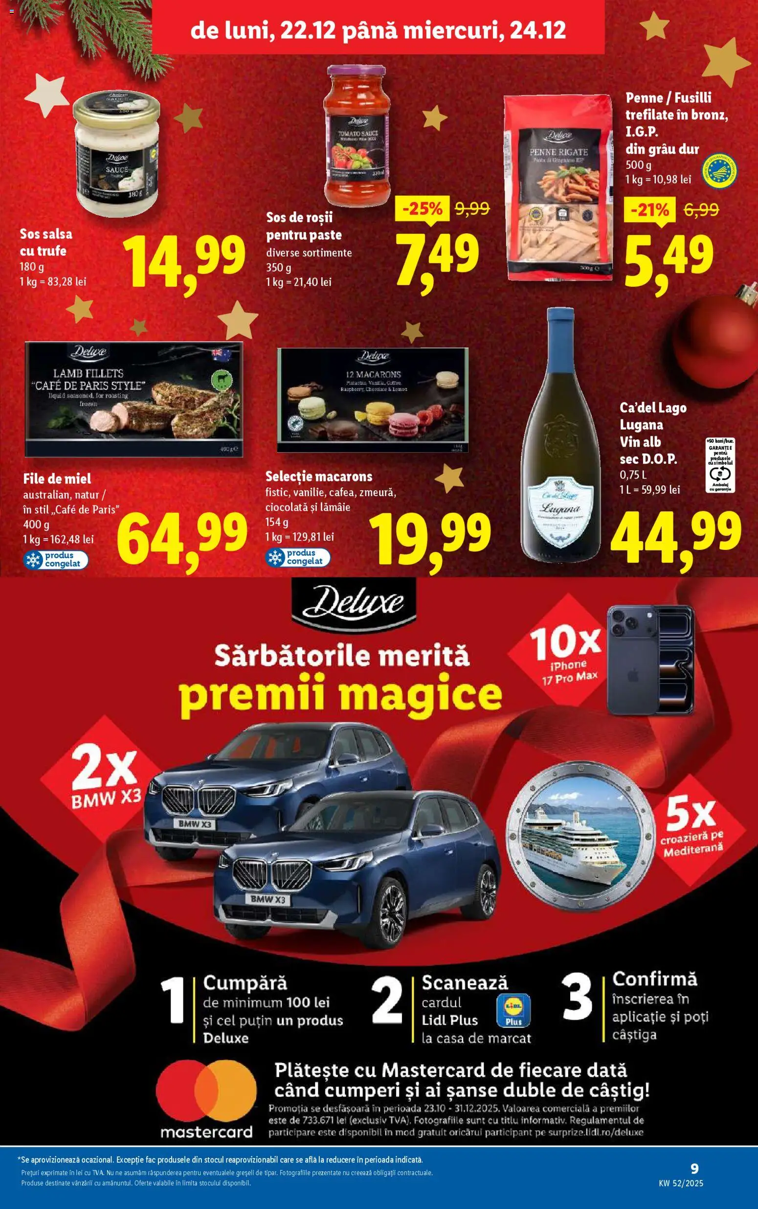 Noul catalog Lidl – valabil de la 22.12.2025 | Pagină: 9 | Produse: Delgeç, Ciocolată, Vin, Roșii