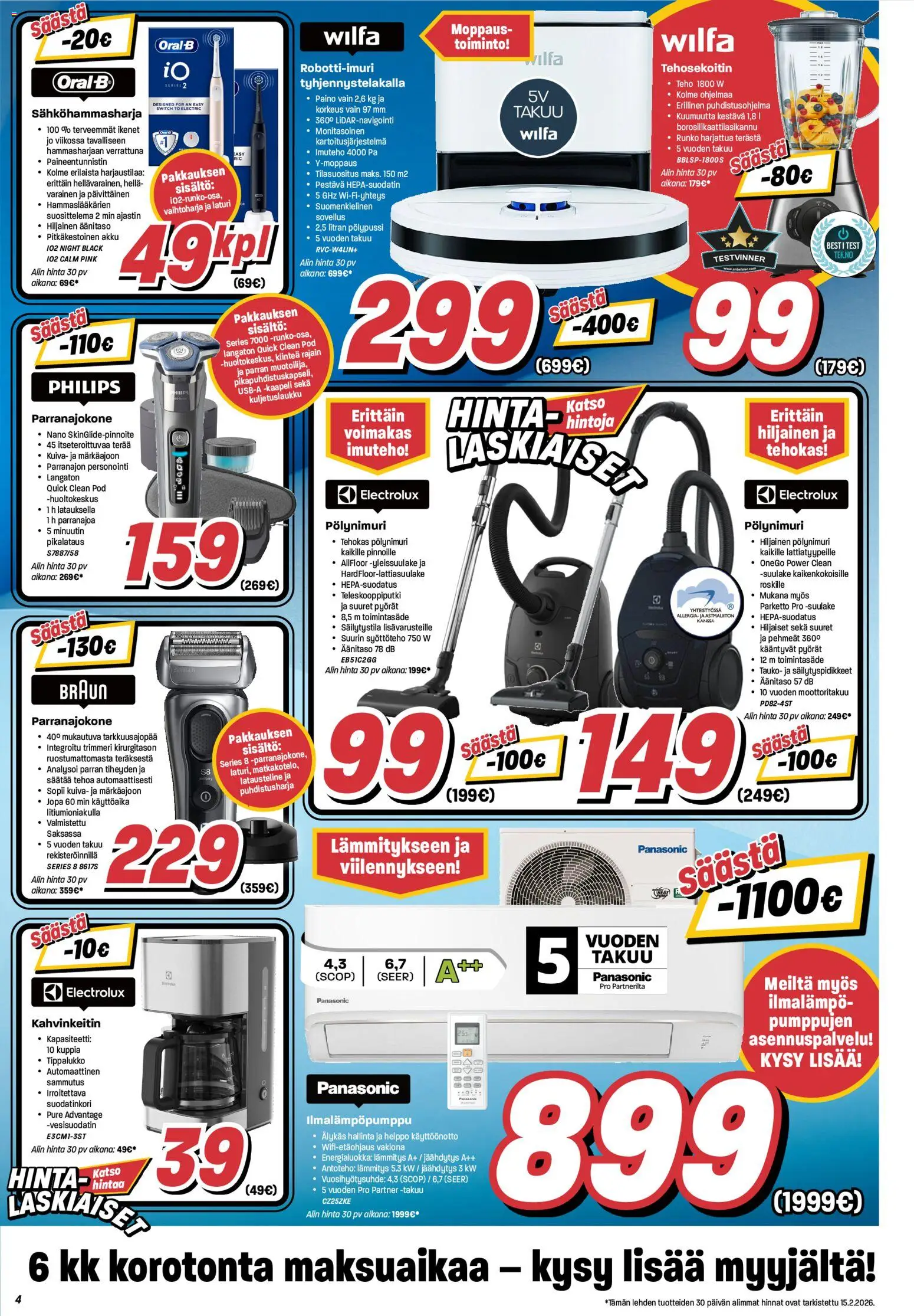 Veikon Kone tarjoukset – voimassa 16.02.2026 alkaen | Sivu: 4 | Tuotteet: Sähköhammasharja, Tehosekoitin, Trimmeri, Laturi