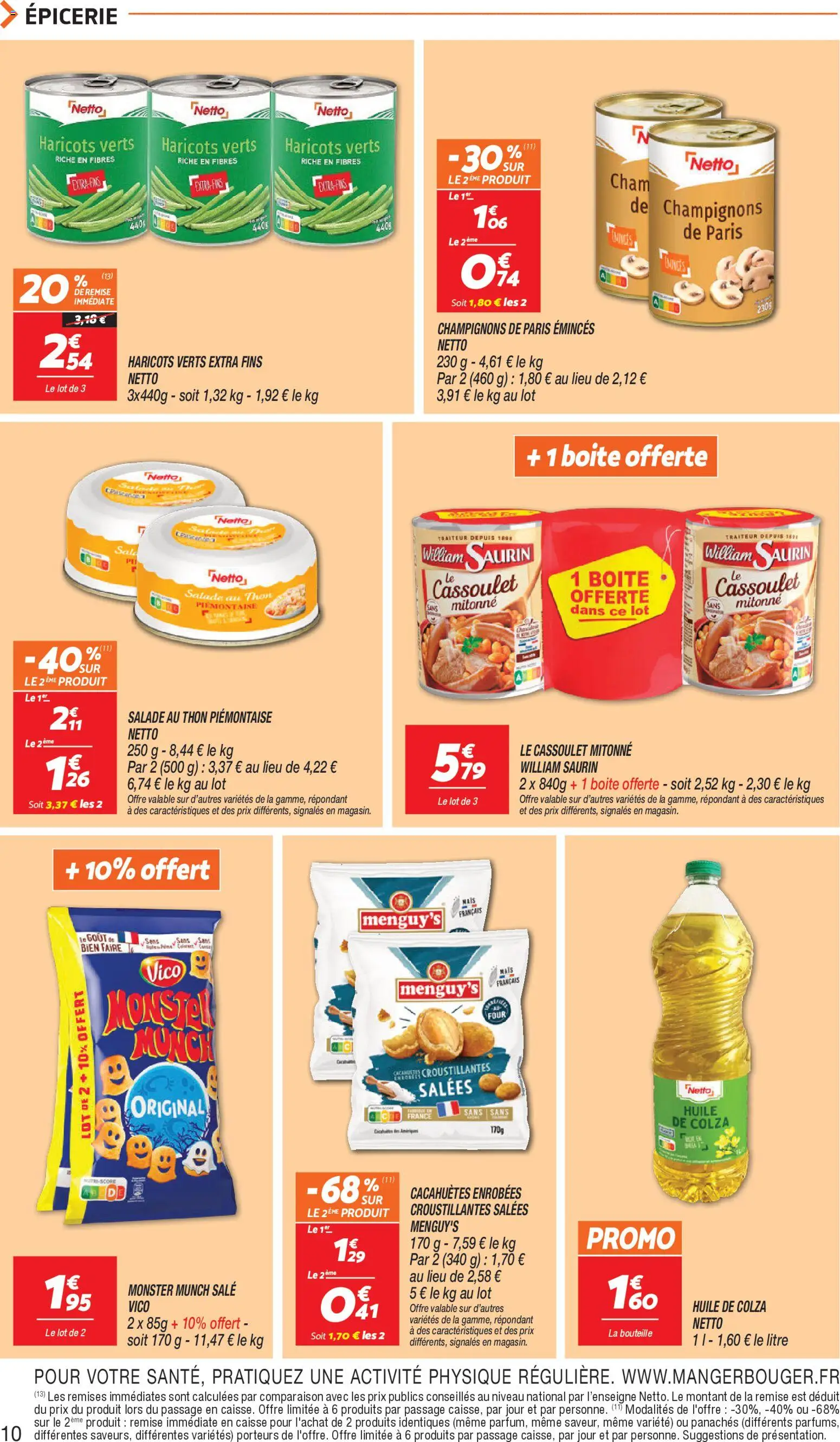 {H1} | Page: 10 | Produits: Salade, Four, Mais, Huile de colza